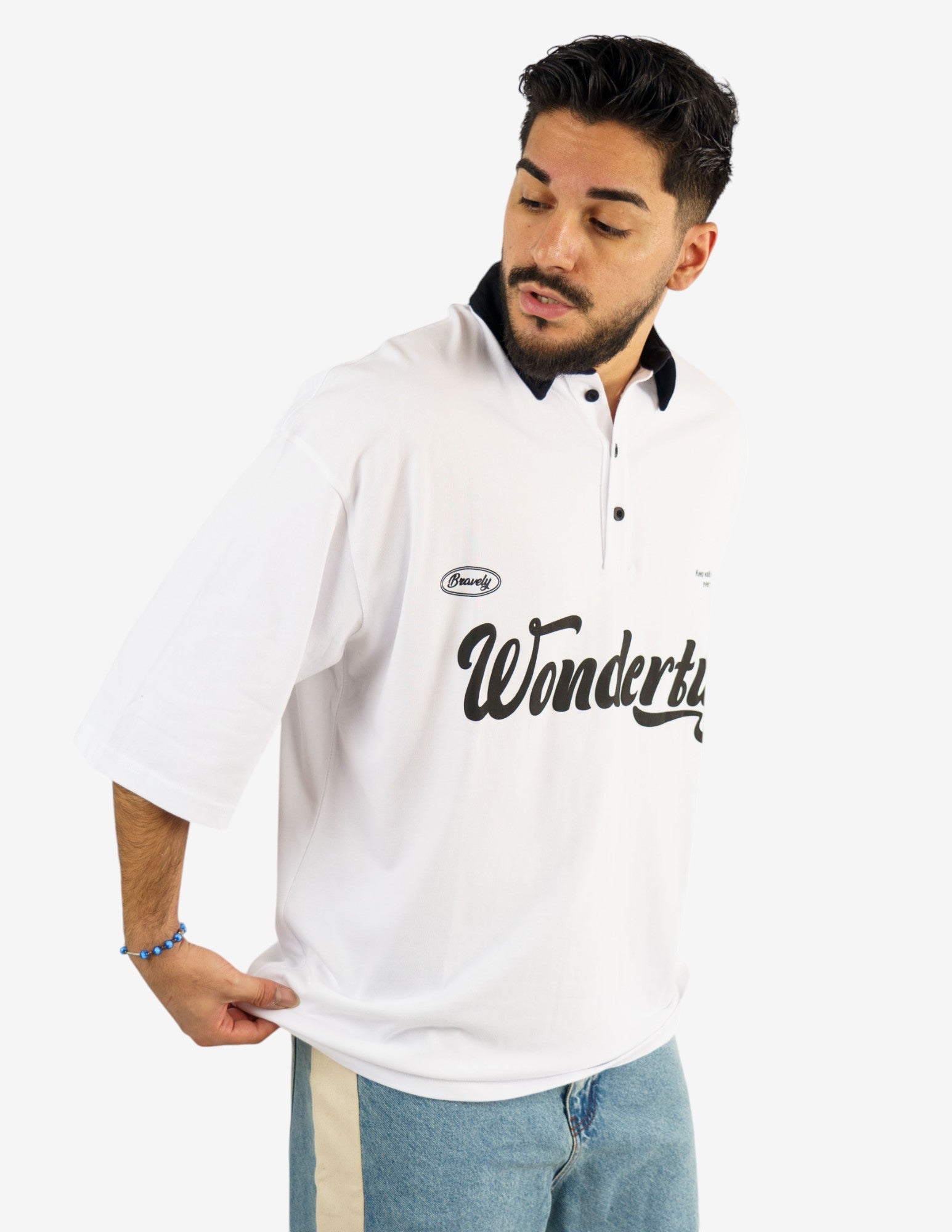 polo over con stampa