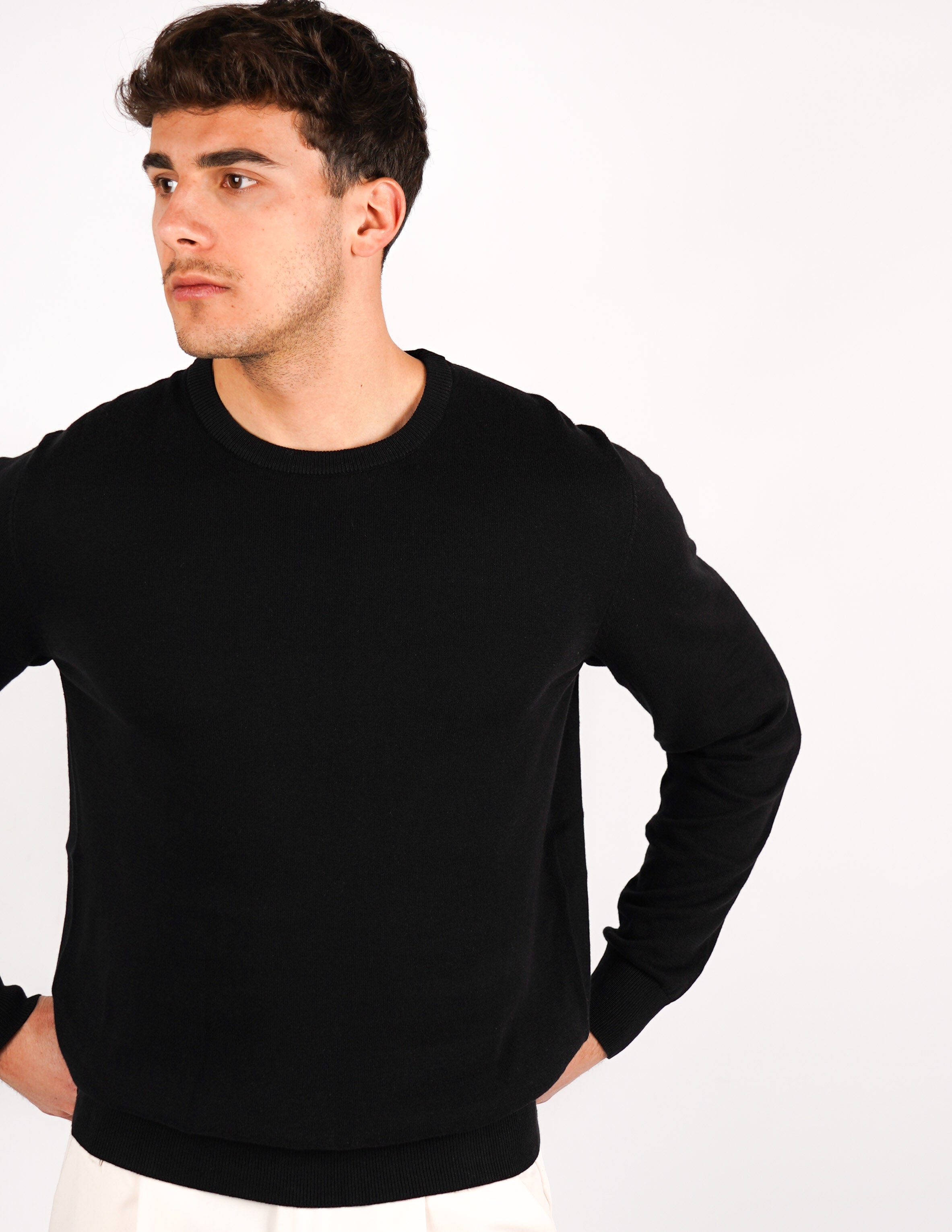maglia in cotone girocollo