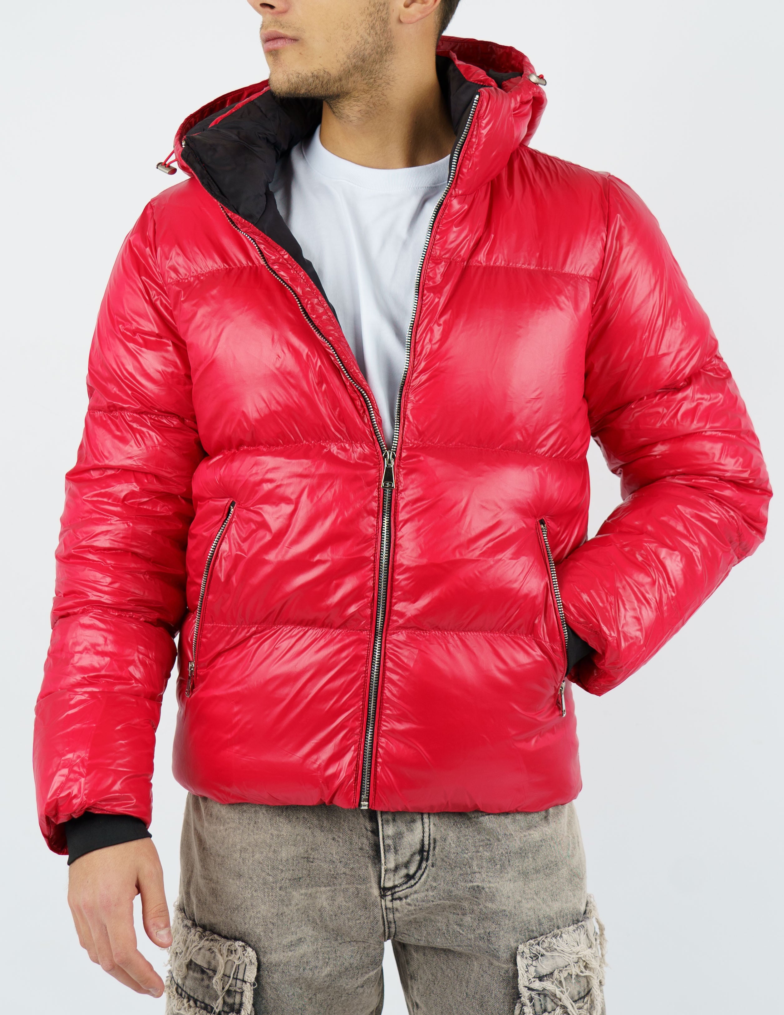 giubbotto imbottito uomo semi lucido