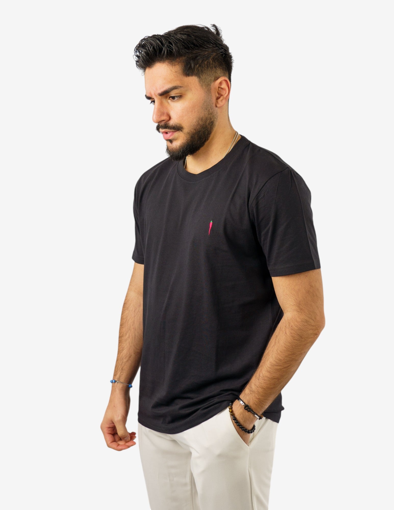 T-SHIRT GIROCOLLO IN COTONE CON RICAMO