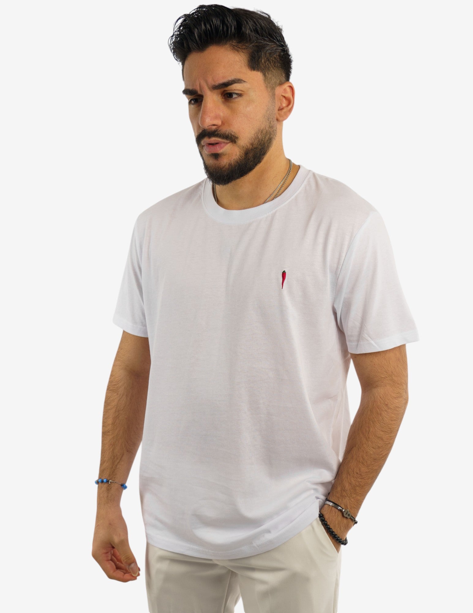 T-SHIRT GIROCOLLO IN COTONE CON RICAMO