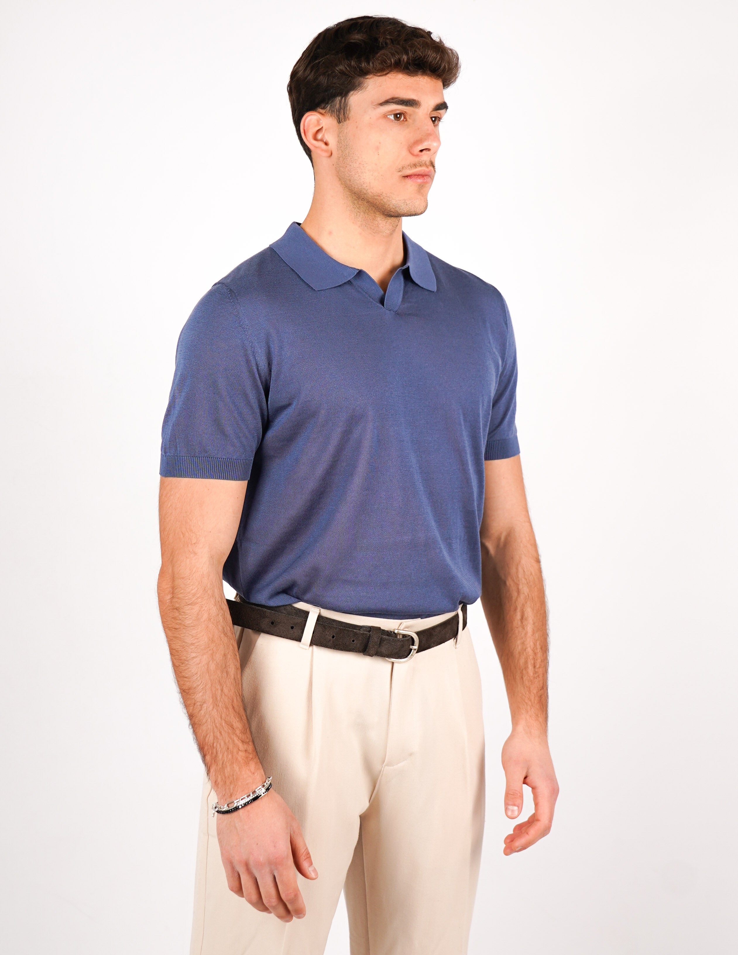 POLO COLLO DERBY IN MISTO SETA