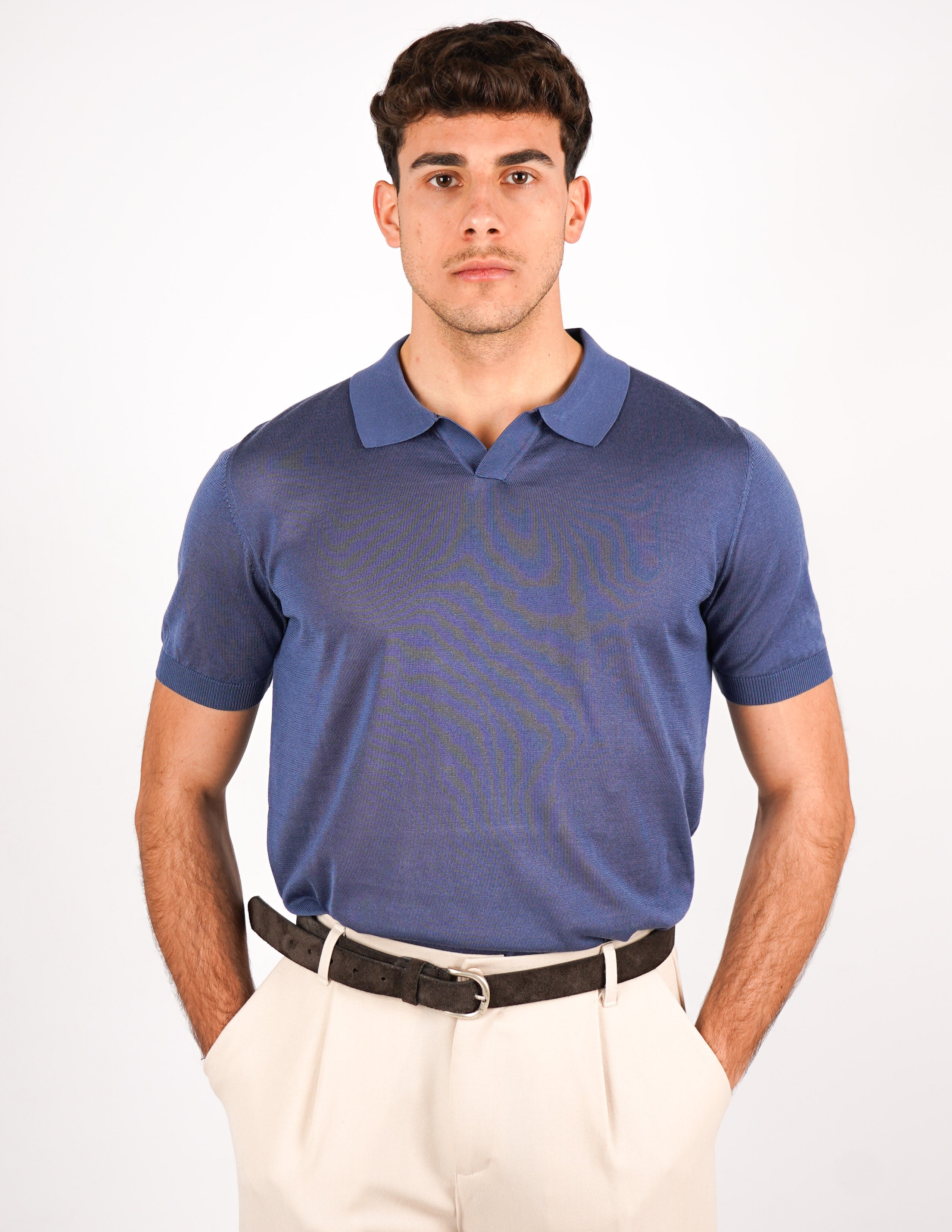 POLO COLLO DERBY IN MISTO SETA
