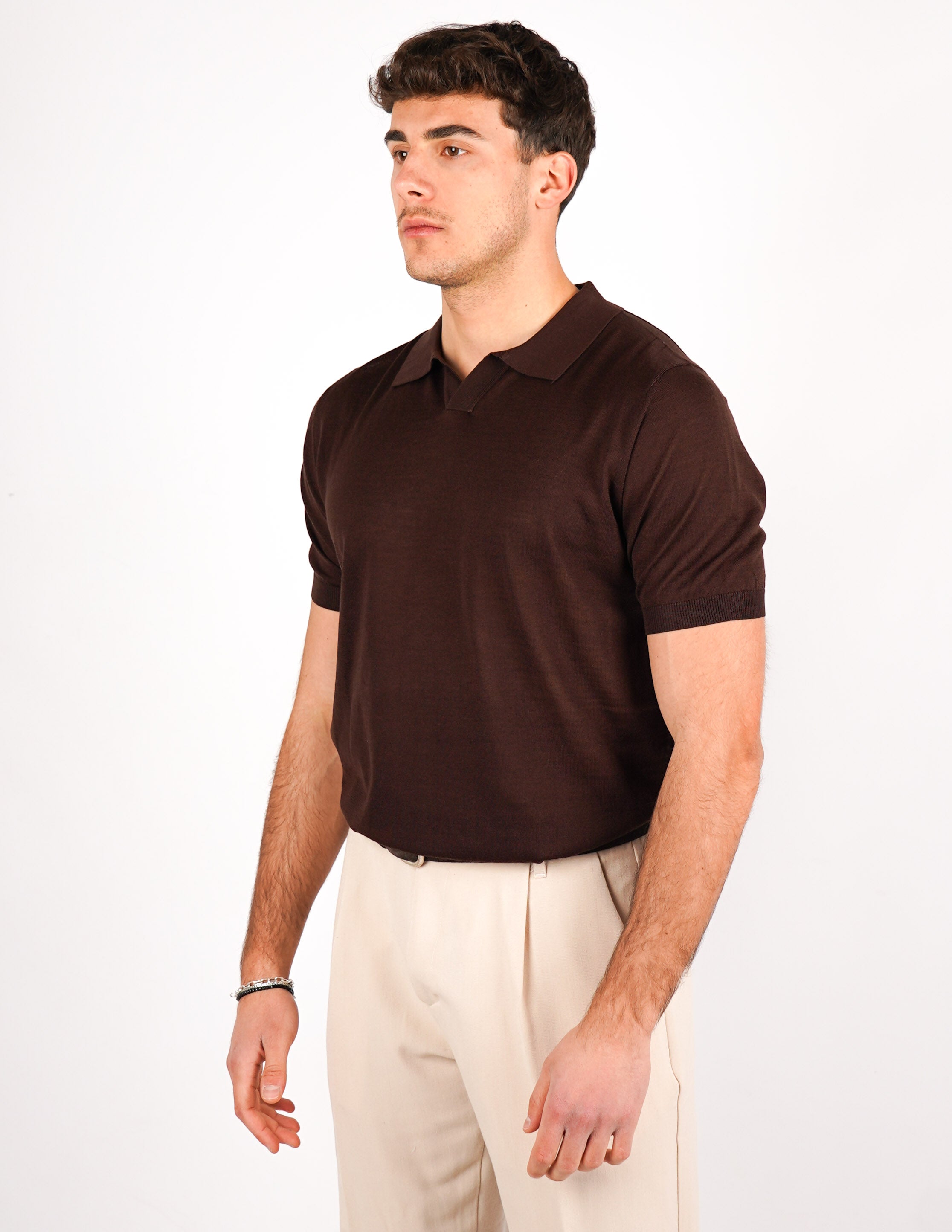 POLO COLLO DERBY IN MISTO SETA