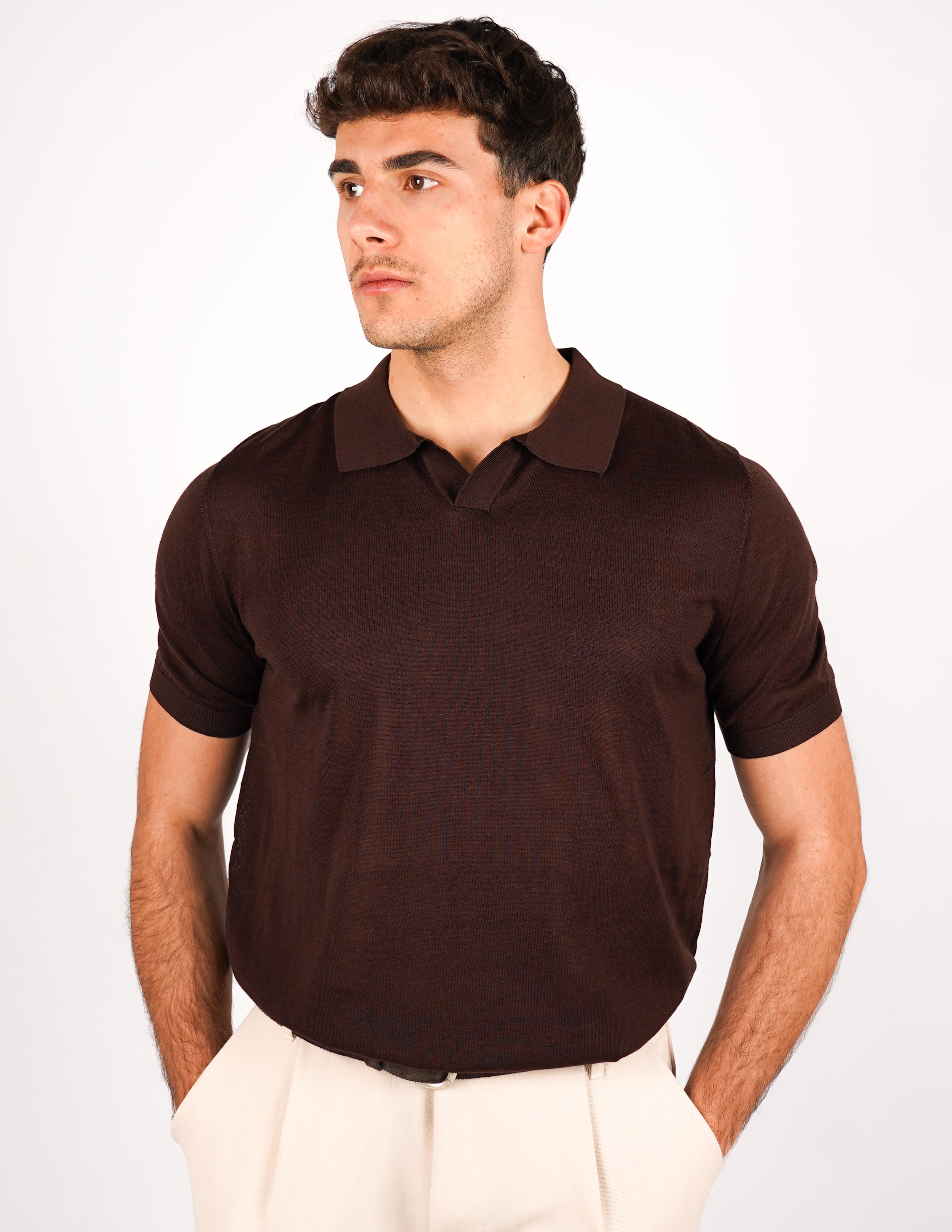 POLO COLLO DERBY IN MISTO SETA