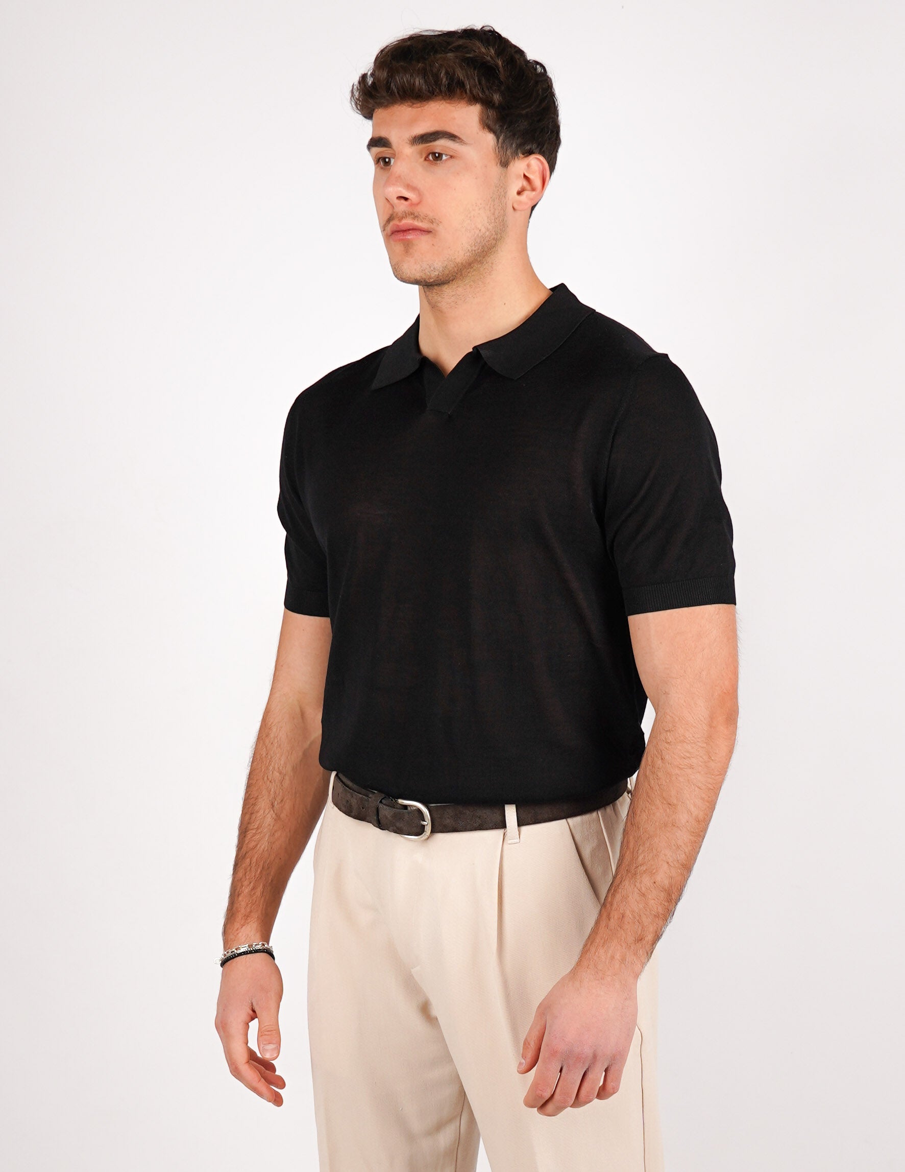 POLO COLLO DERBY IN MISTO SETA