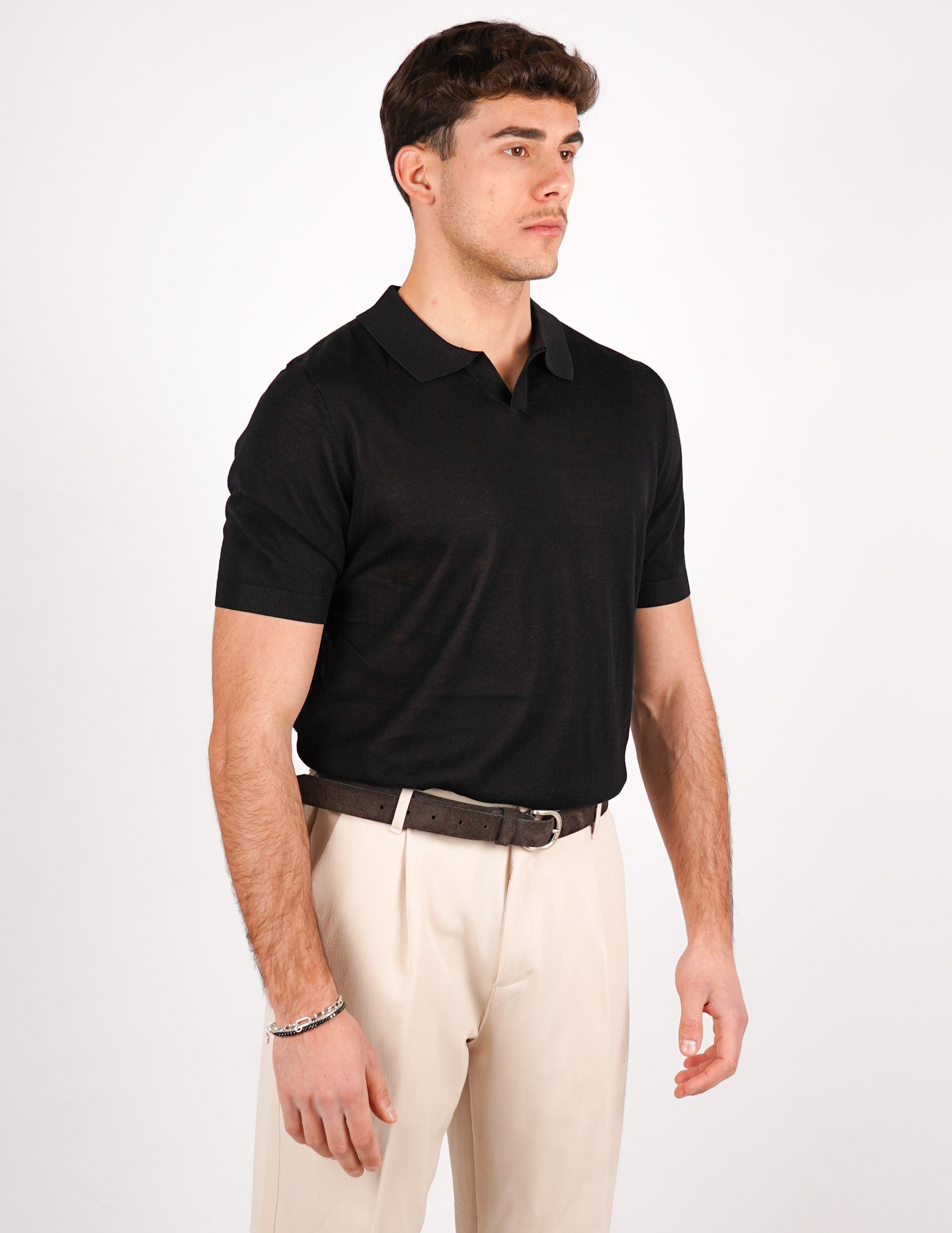 POLO COLLO DERBY IN MISTO SETA