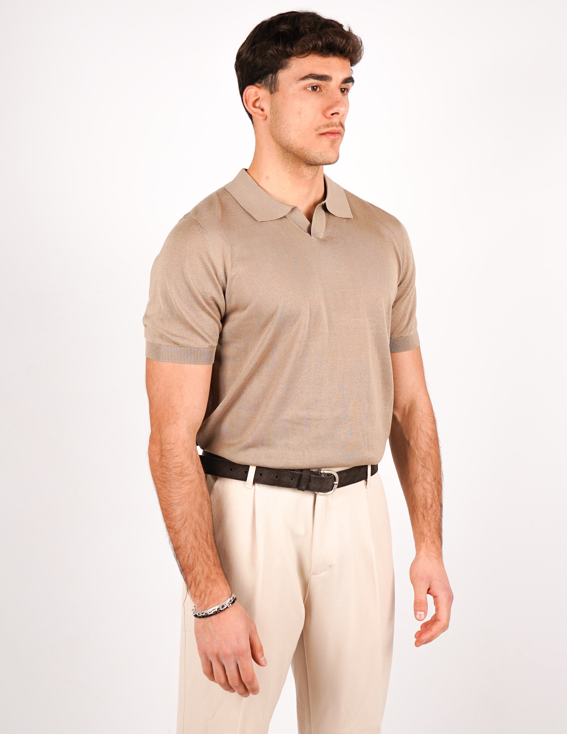 POLO COLLO DERBY IN MISTO SETA