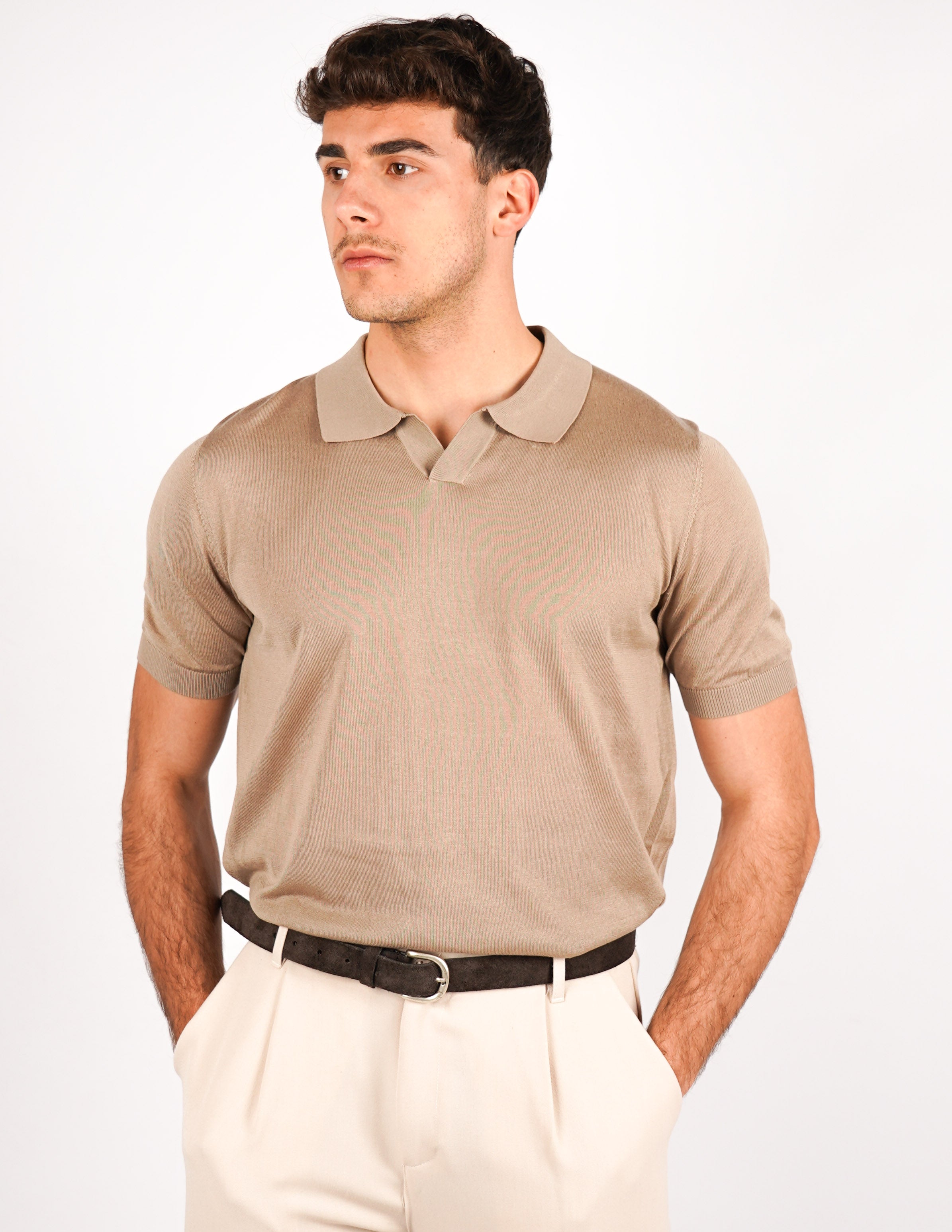 POLO COLLO DERBY IN MISTO SETA