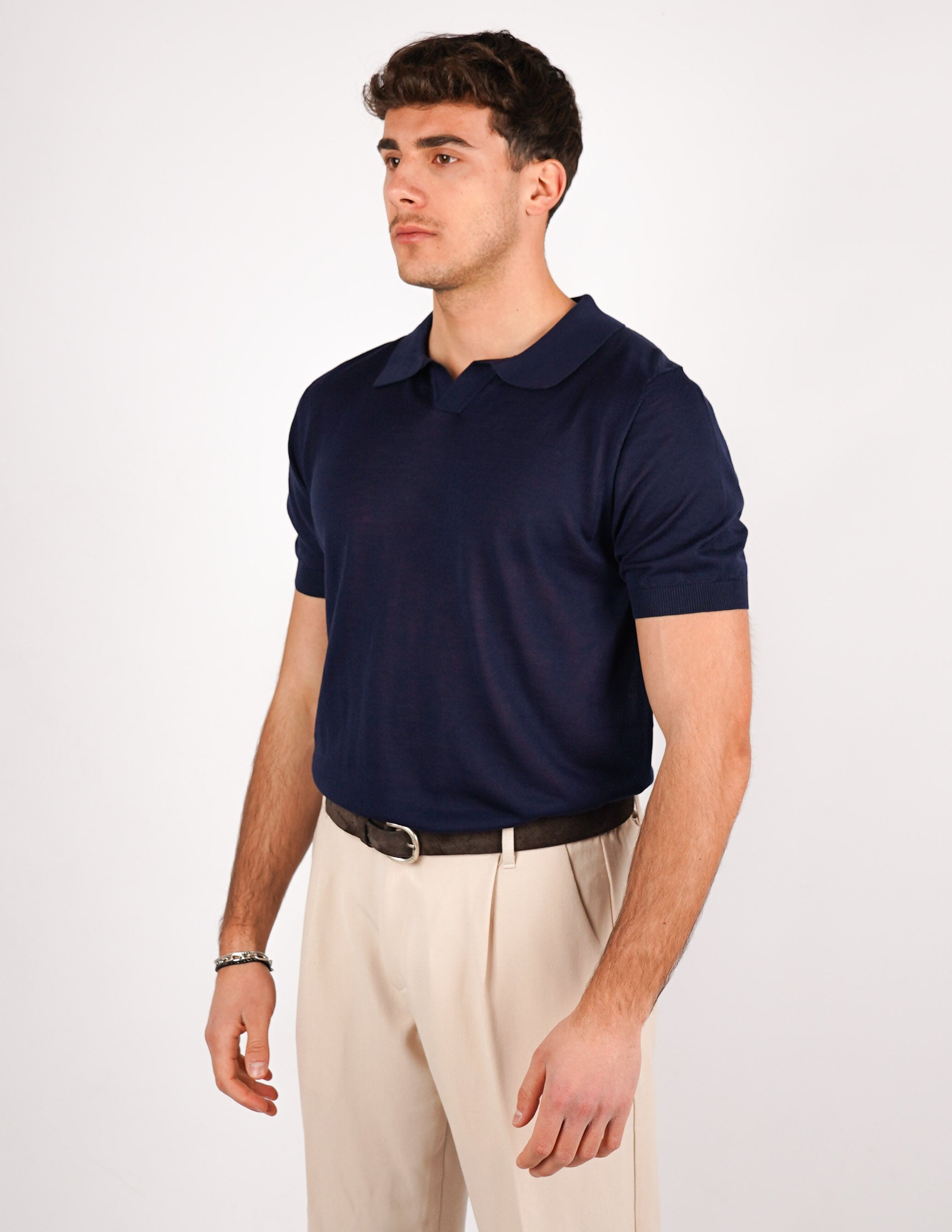 POLO COLLO DERBY IN MISTO SETA