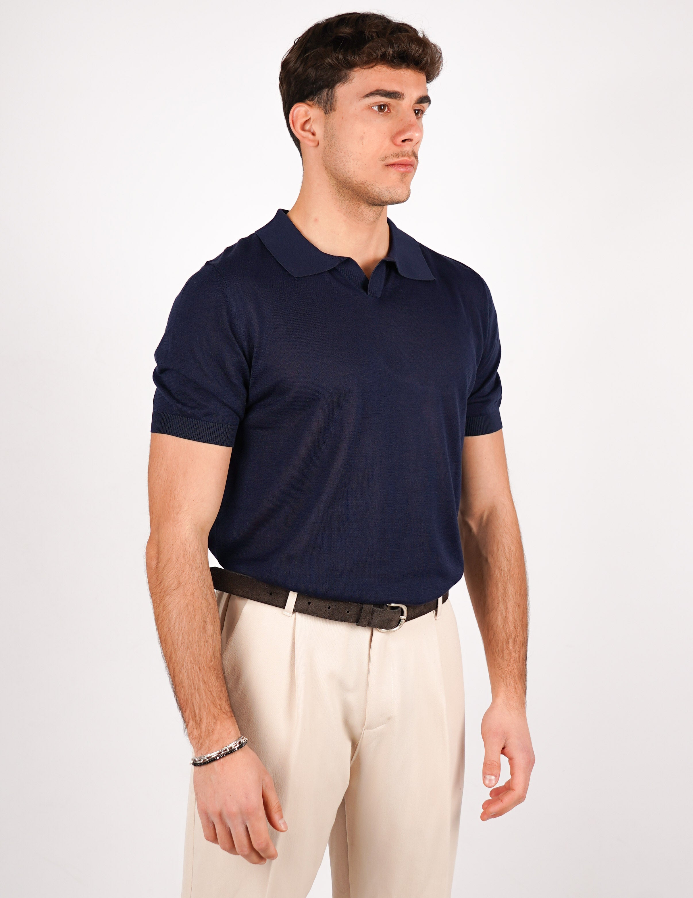 POLO COLLO DERBY IN MISTO SETA