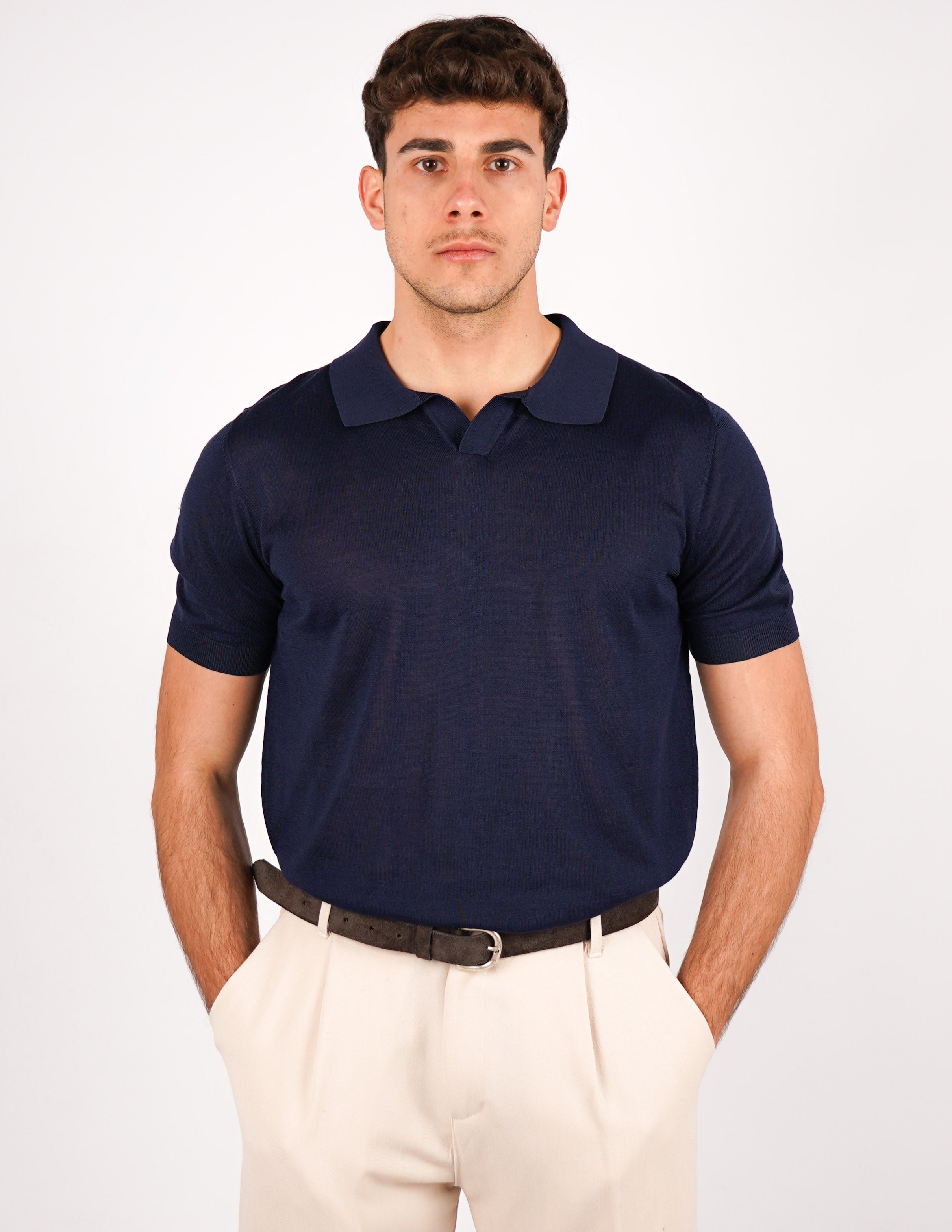 POLO COLLO DERBY IN MISTO SETA