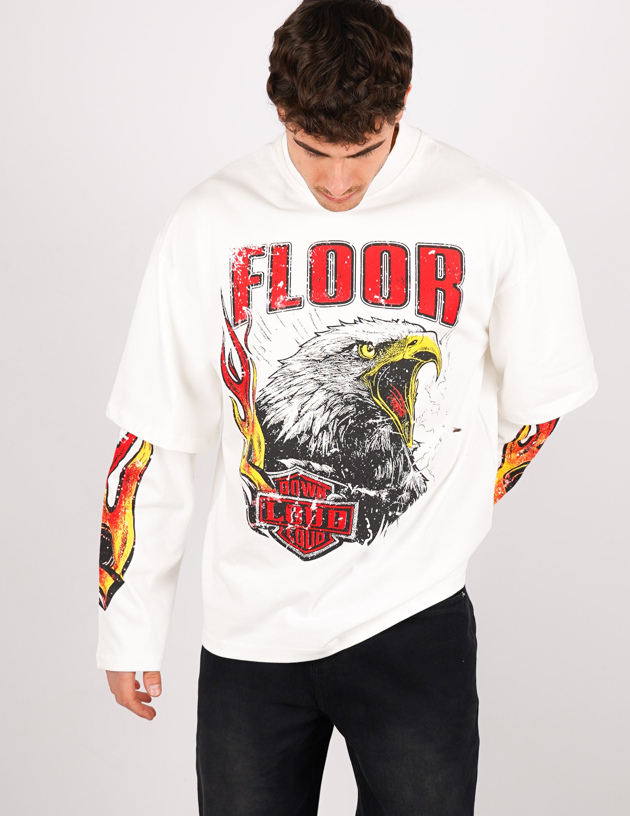 t-shirt long sleeve con stampa