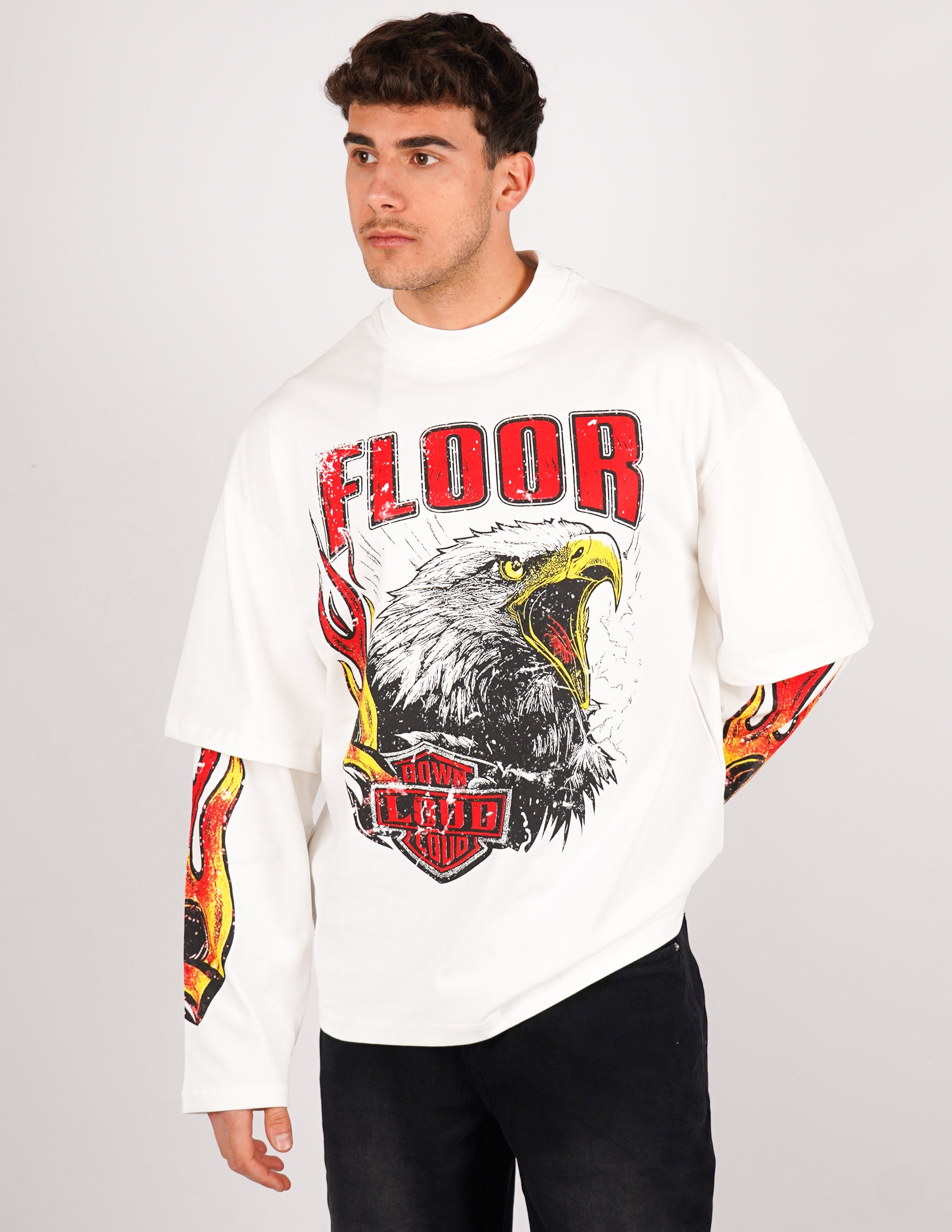 t-shirt long sleeve con stampa
