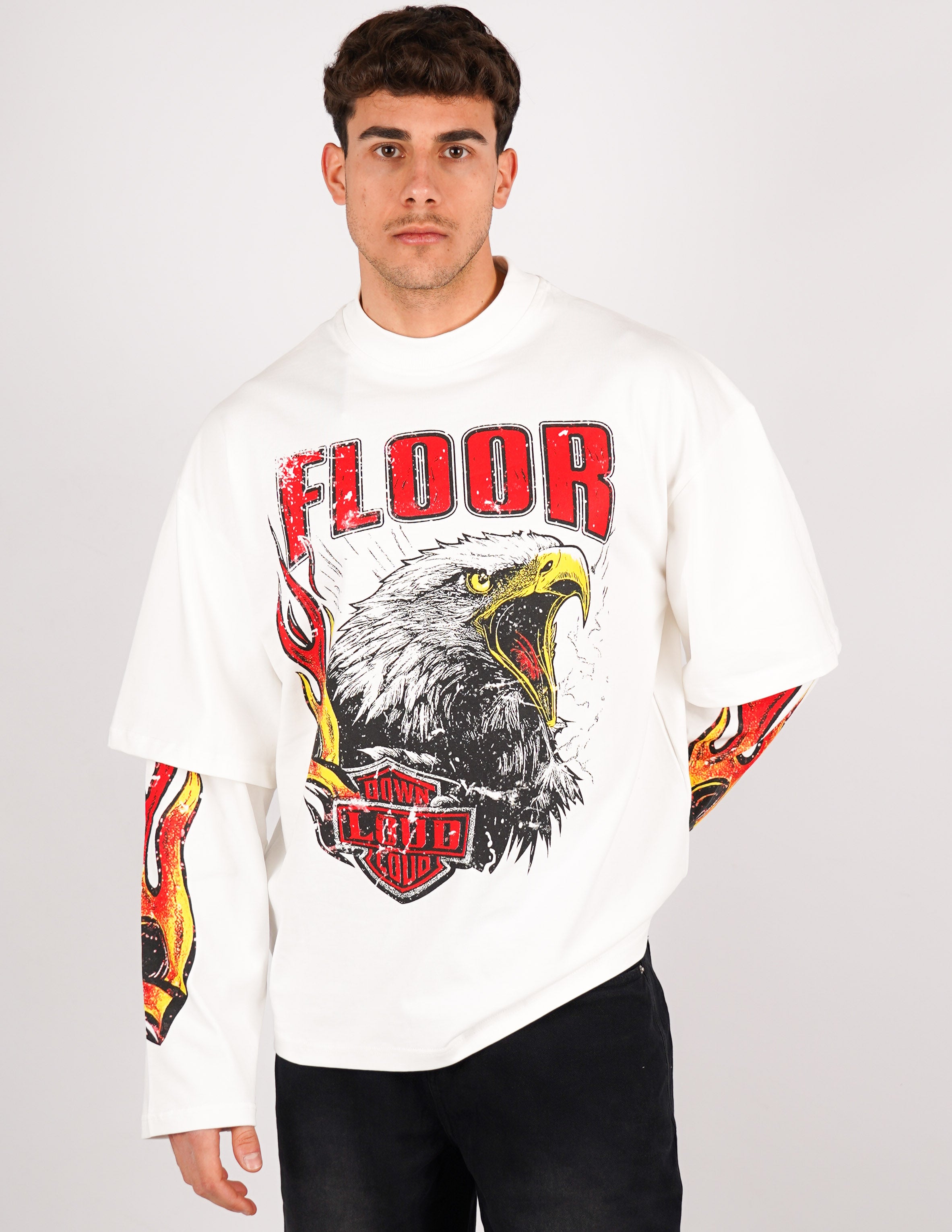 t-shirt long sleeve con stampa