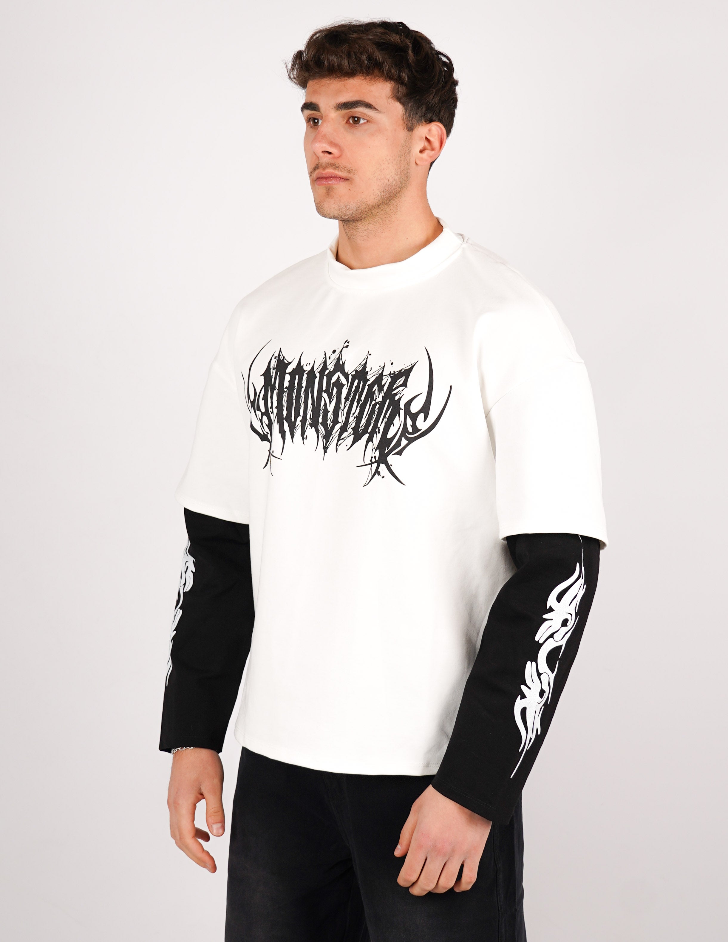 t-shirt long sleeve con stampa