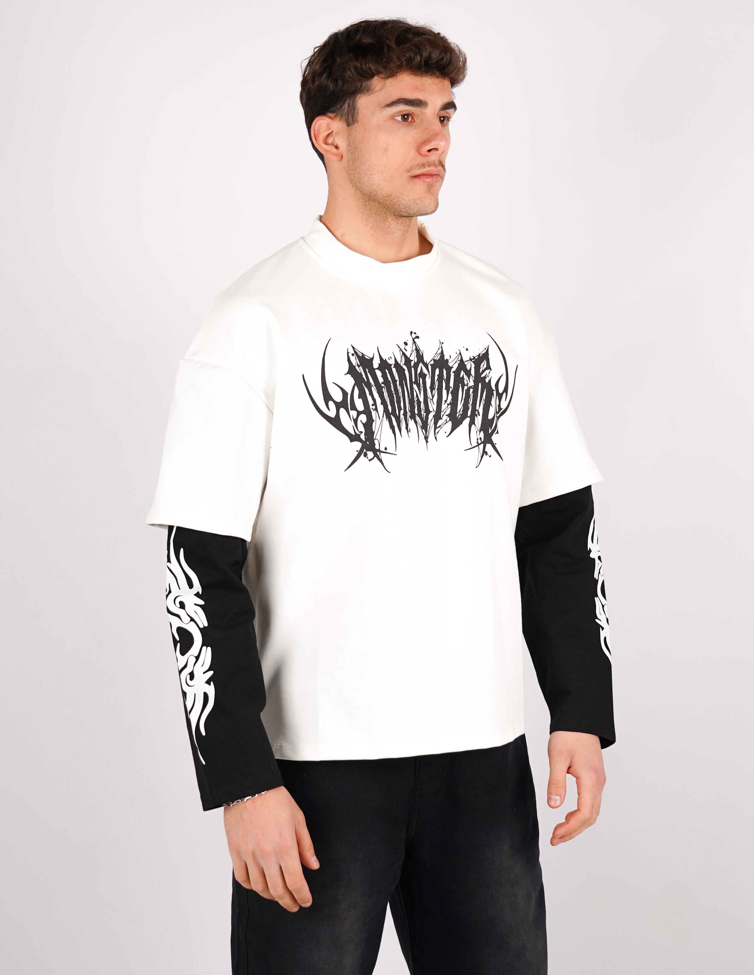 t-shirt long sleeve con stampa