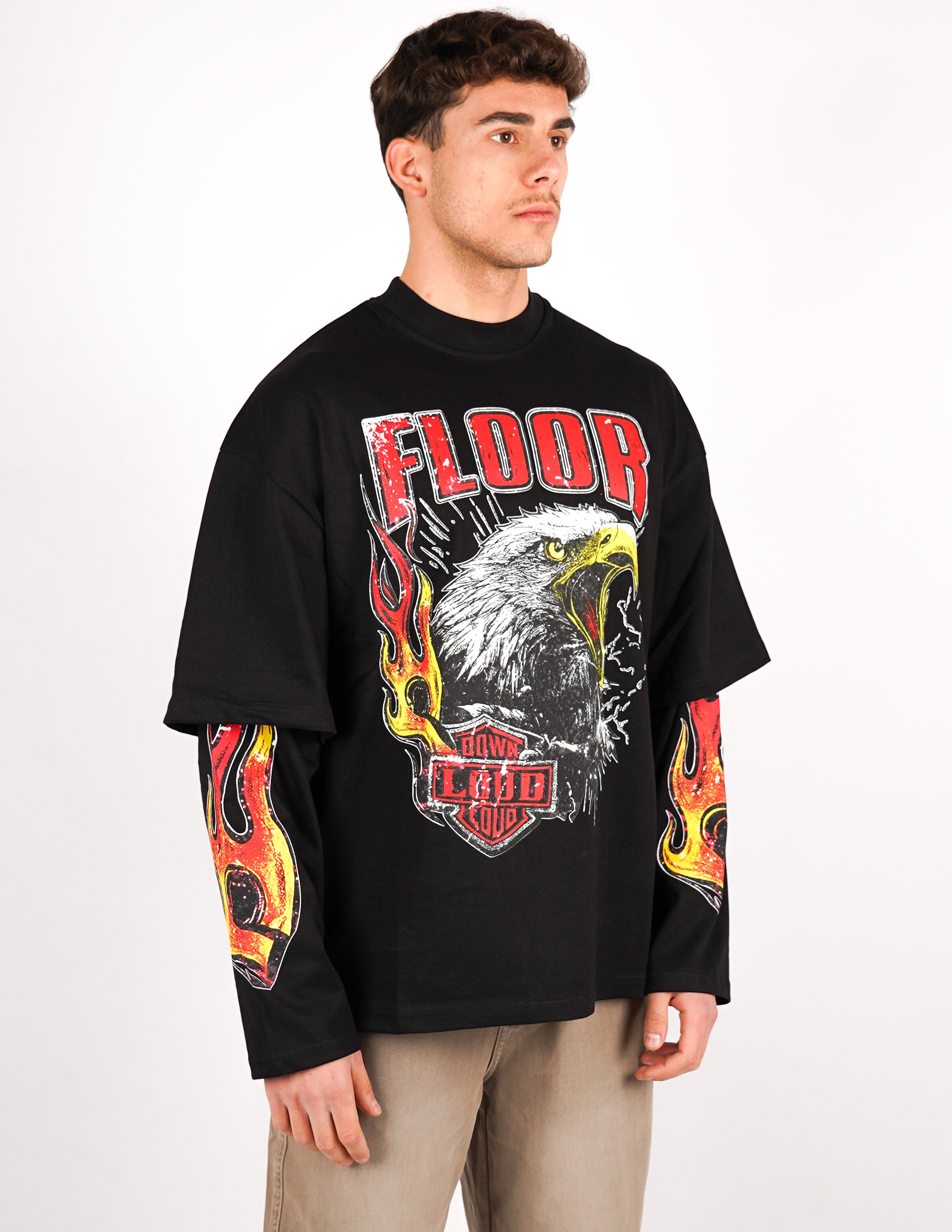 t-shirt long sleeve con stampa