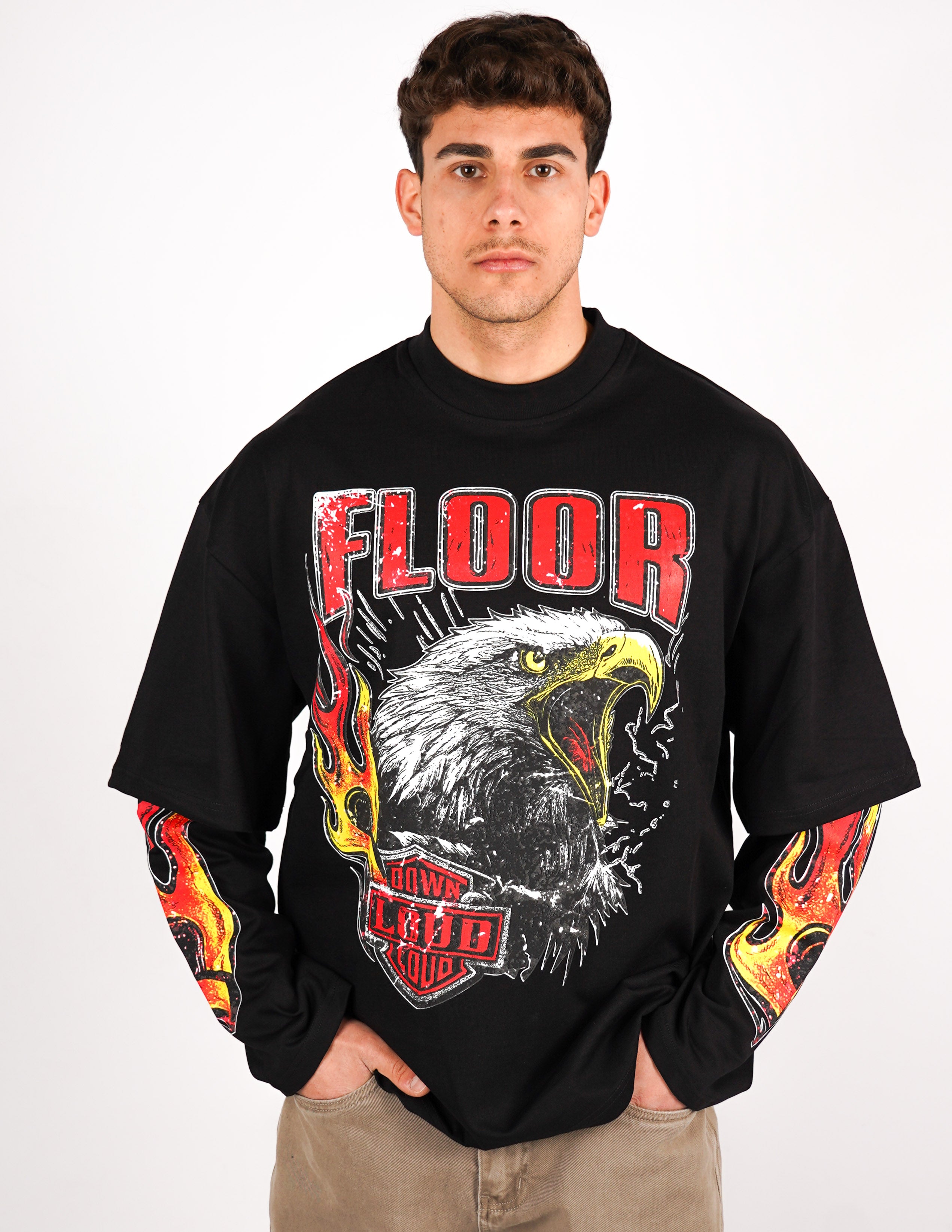 t-shirt long sleeve con stampa