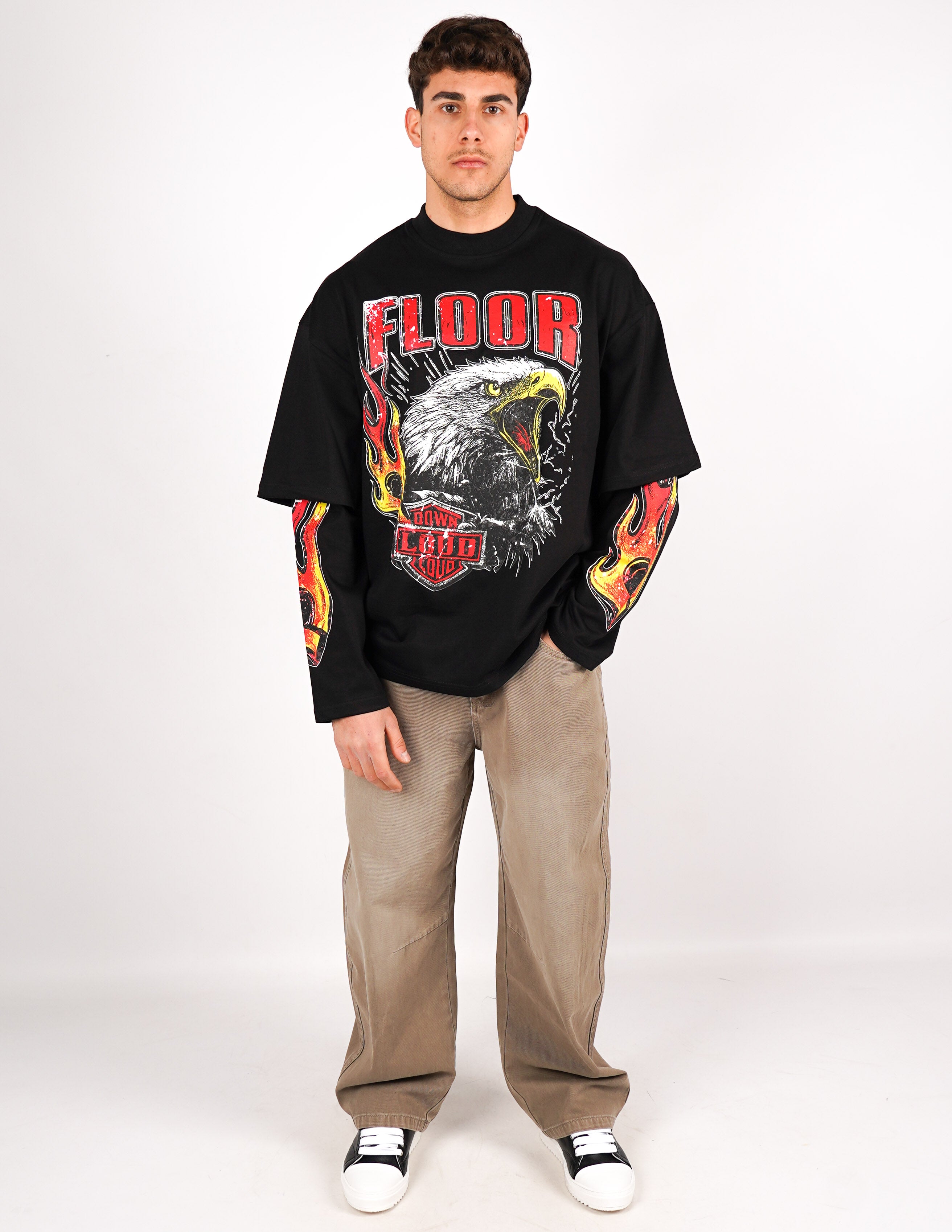 t-shirt long sleeve con stampa