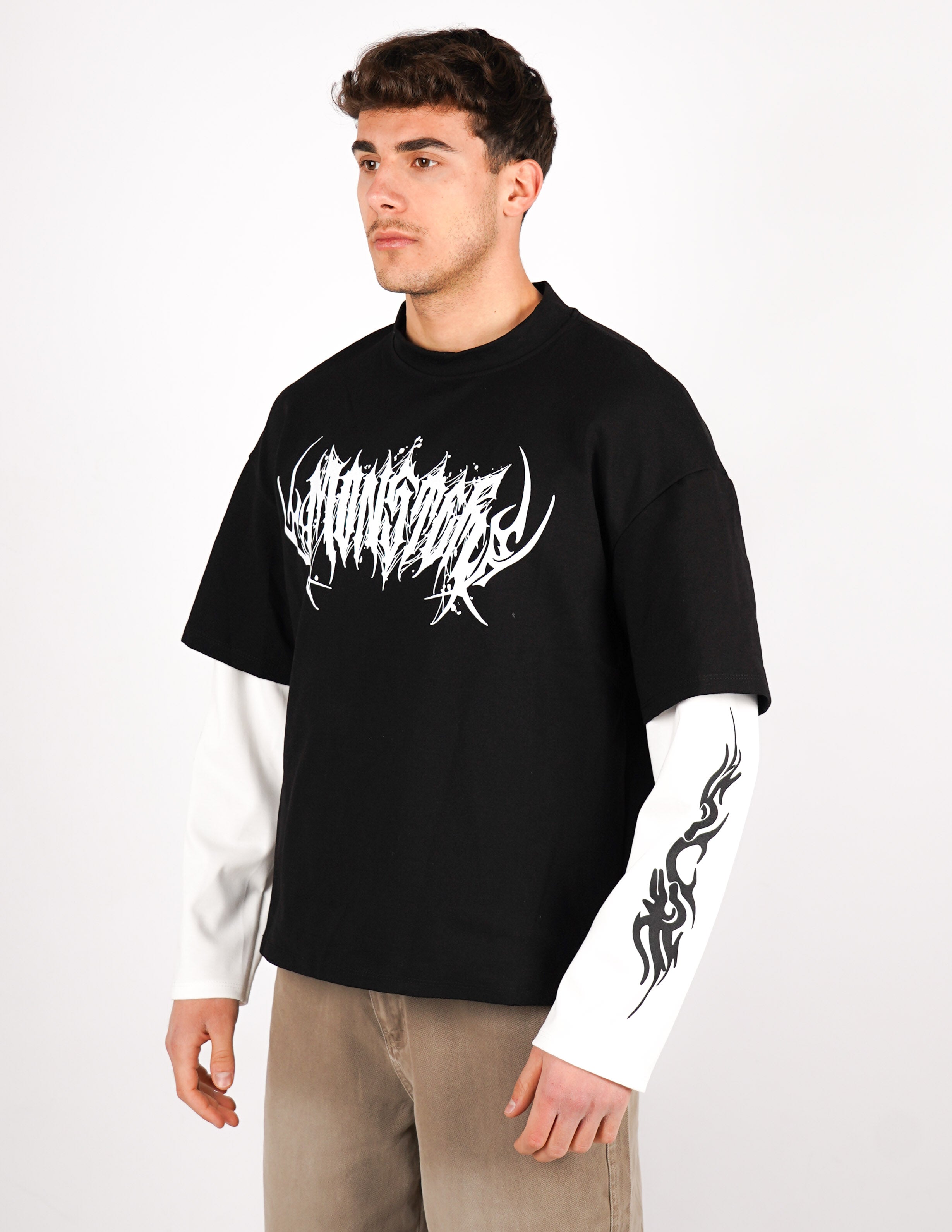 t-shirt long sleeve con stampa