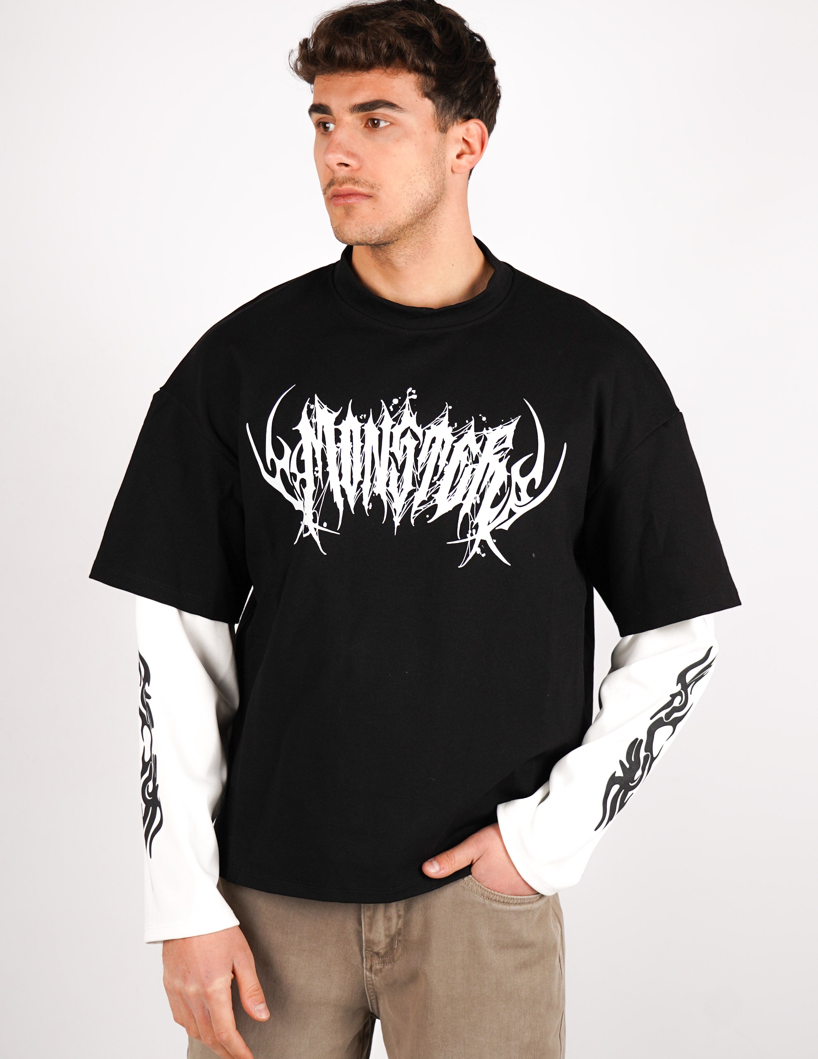 t-shirt long sleeve con stampa