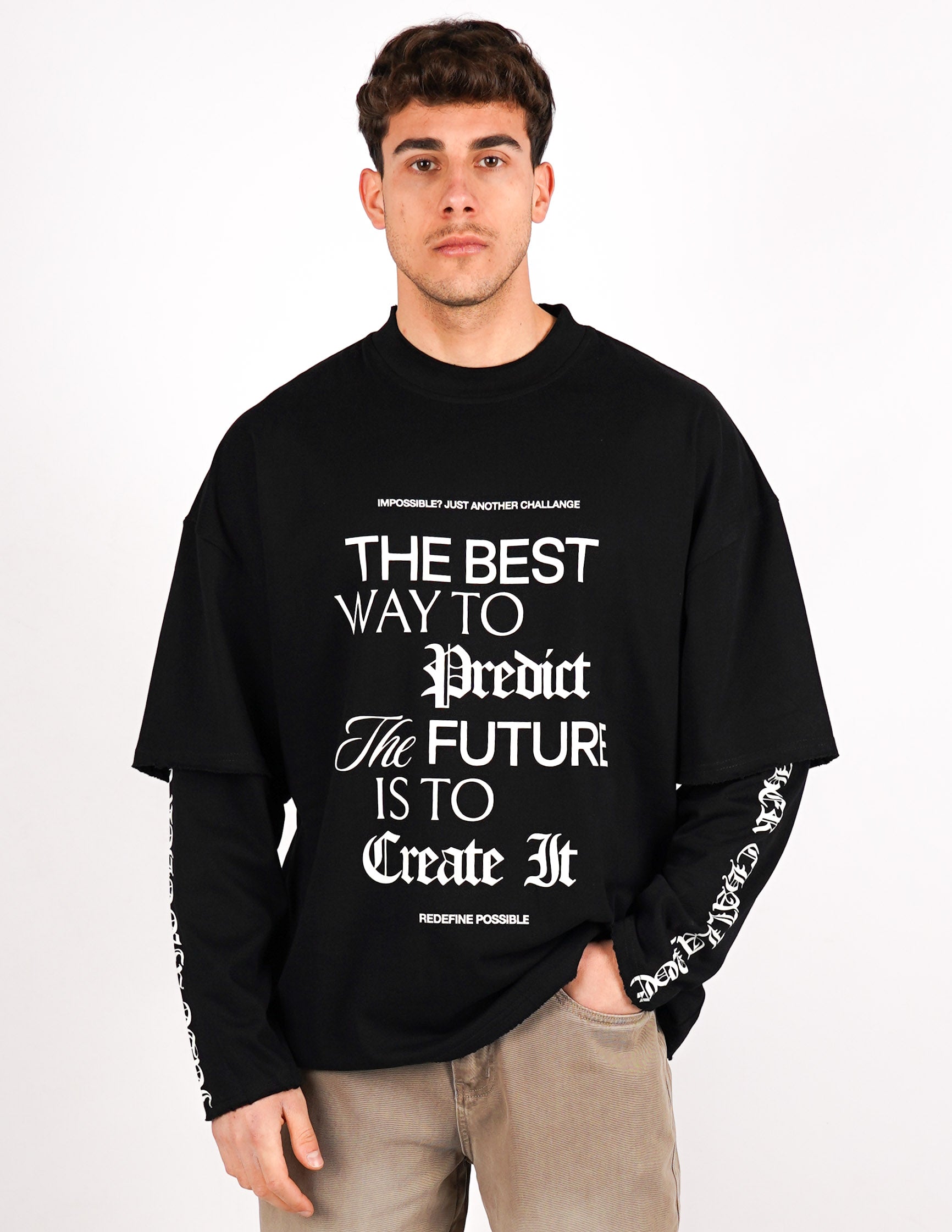 t-shirt long sleeve con stampa