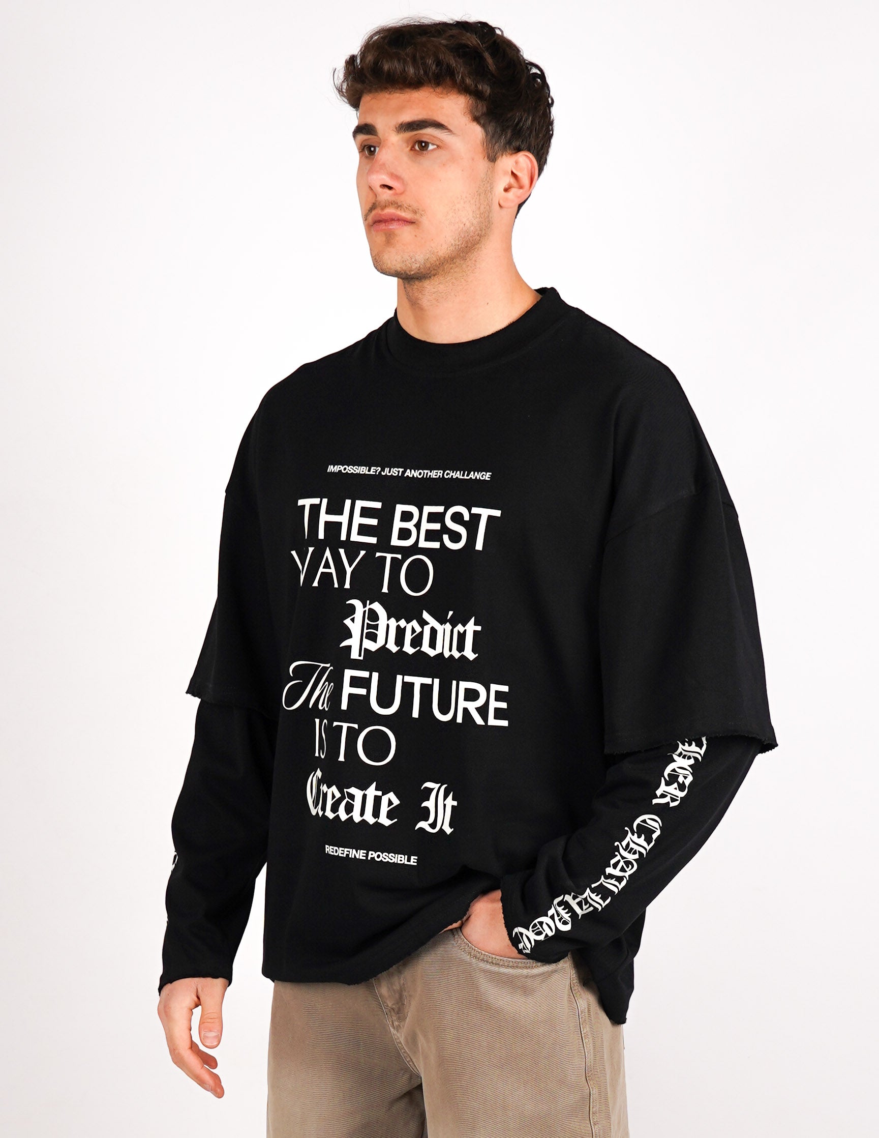 t-shirt long sleeve con stampa