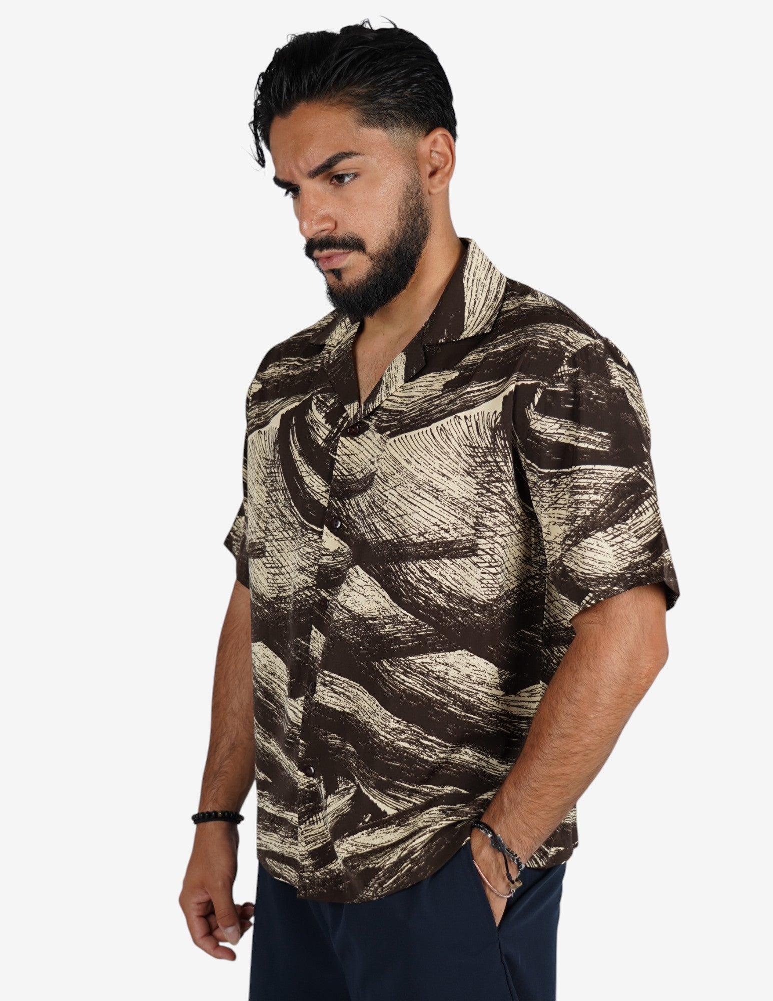 Camicia manica corta a fantasia