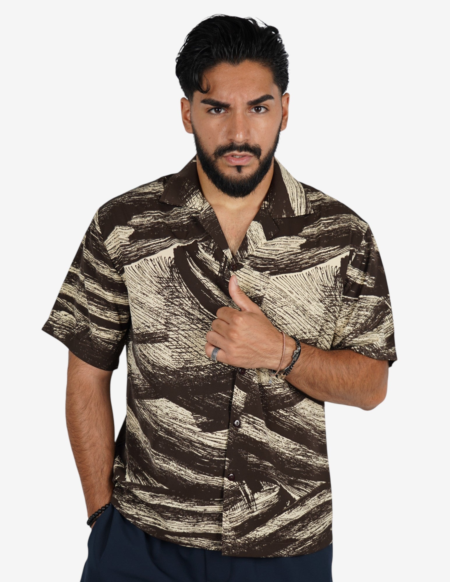 Camicia manica corta a fantasia
