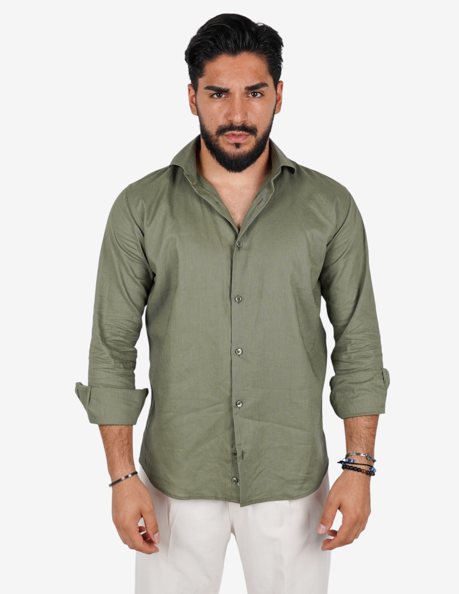 camicia uomo profumata in lino collo classico