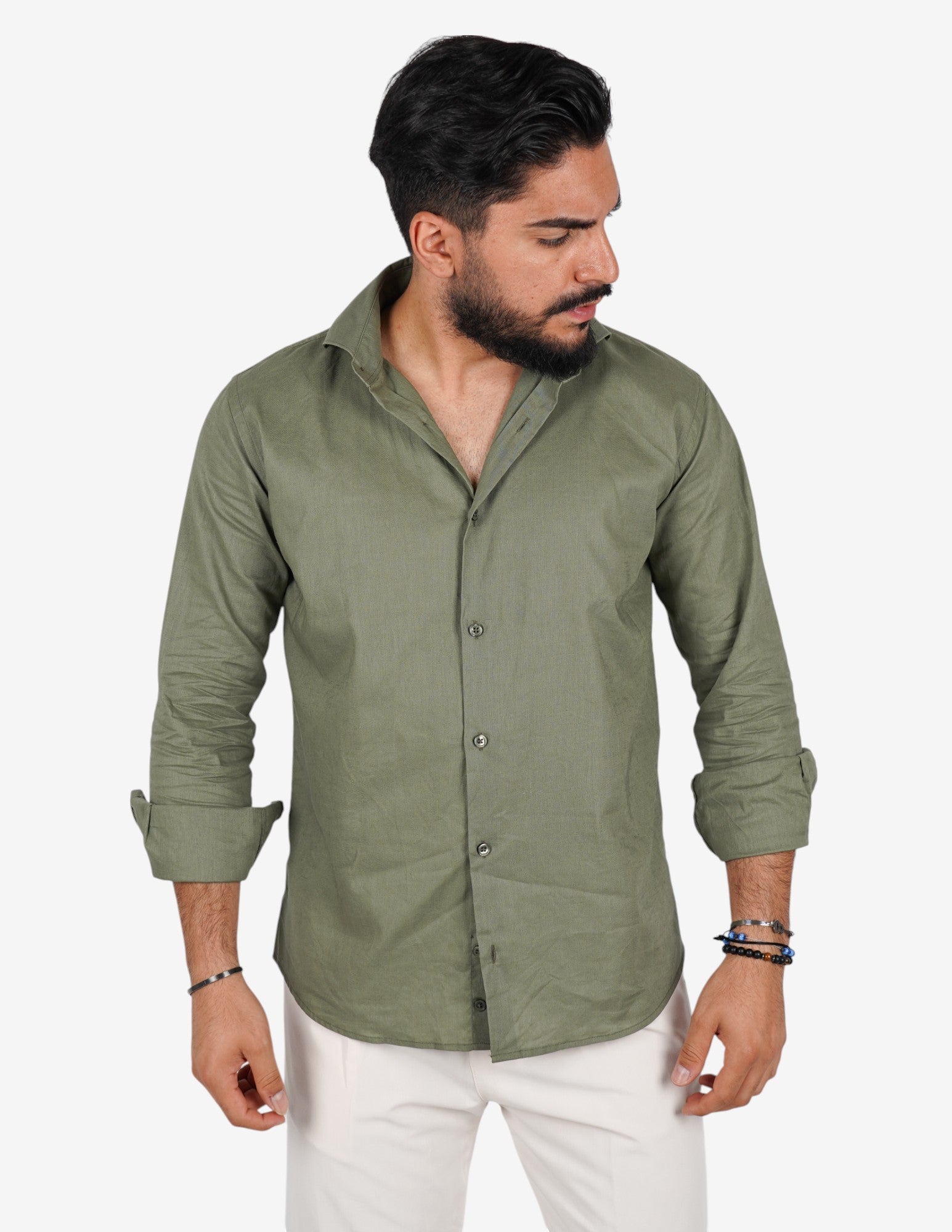 camicia uomo profumata in lino collo classico
