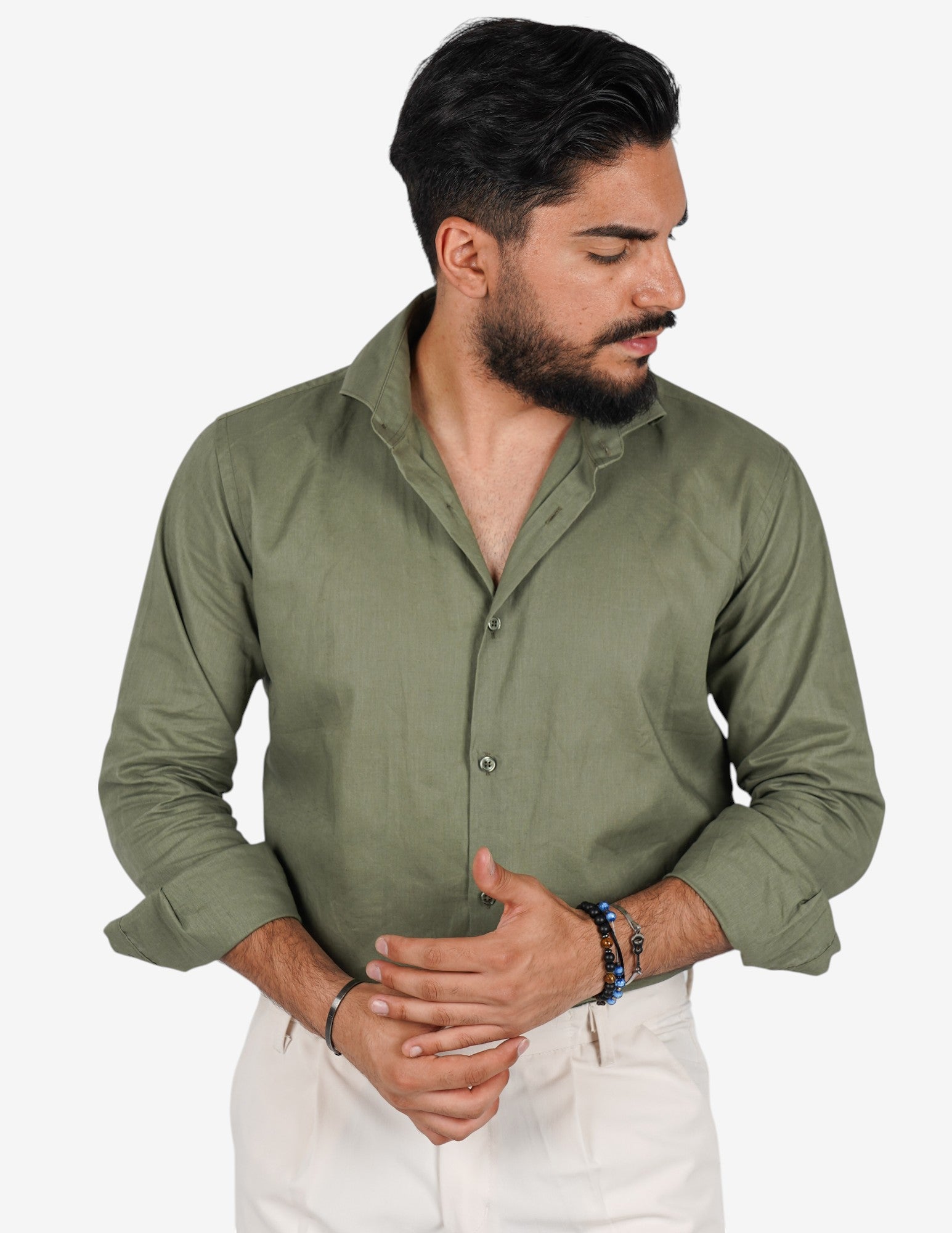 camicia uomo profumata in lino collo classico