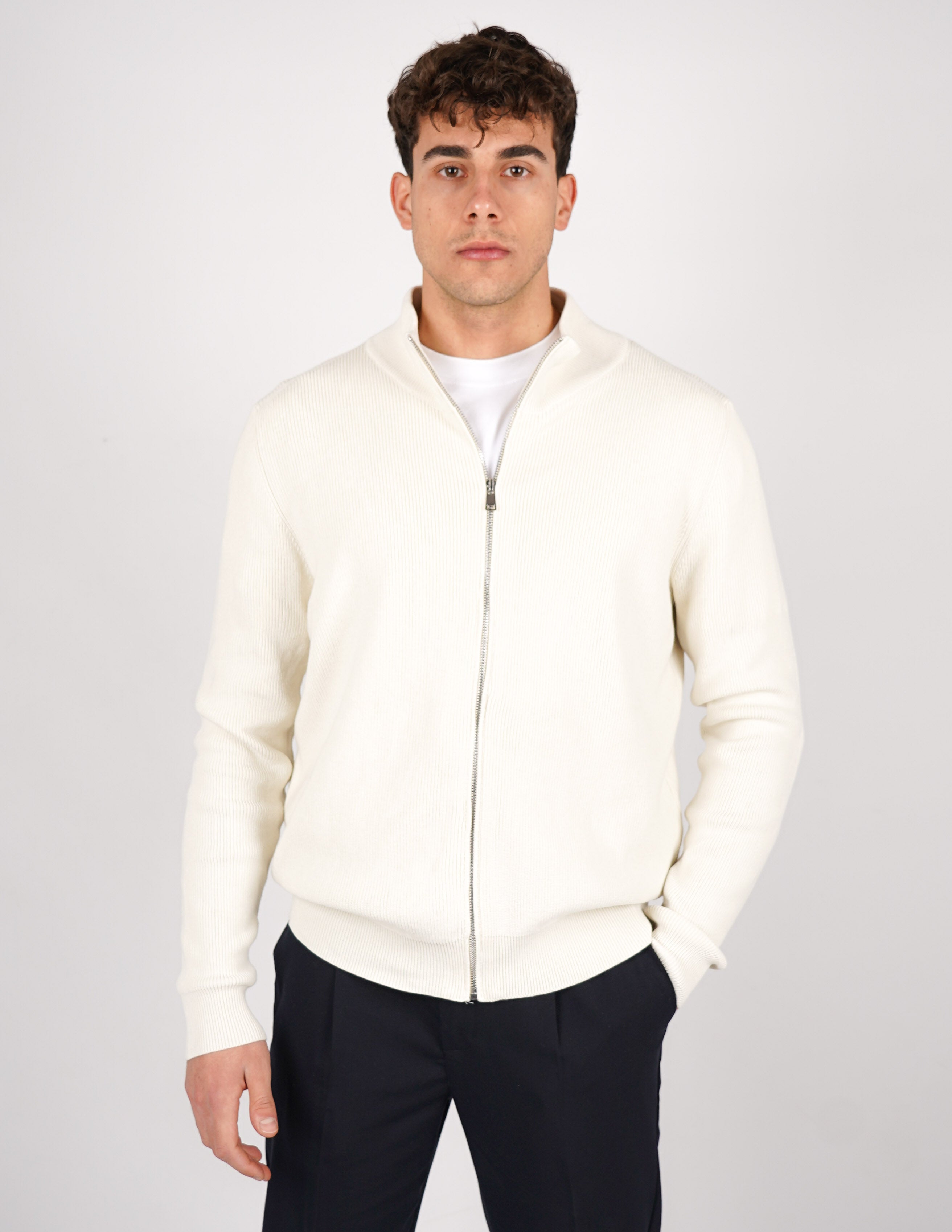 CARDIGAN UOMO TINTA UNITA CON ZIP