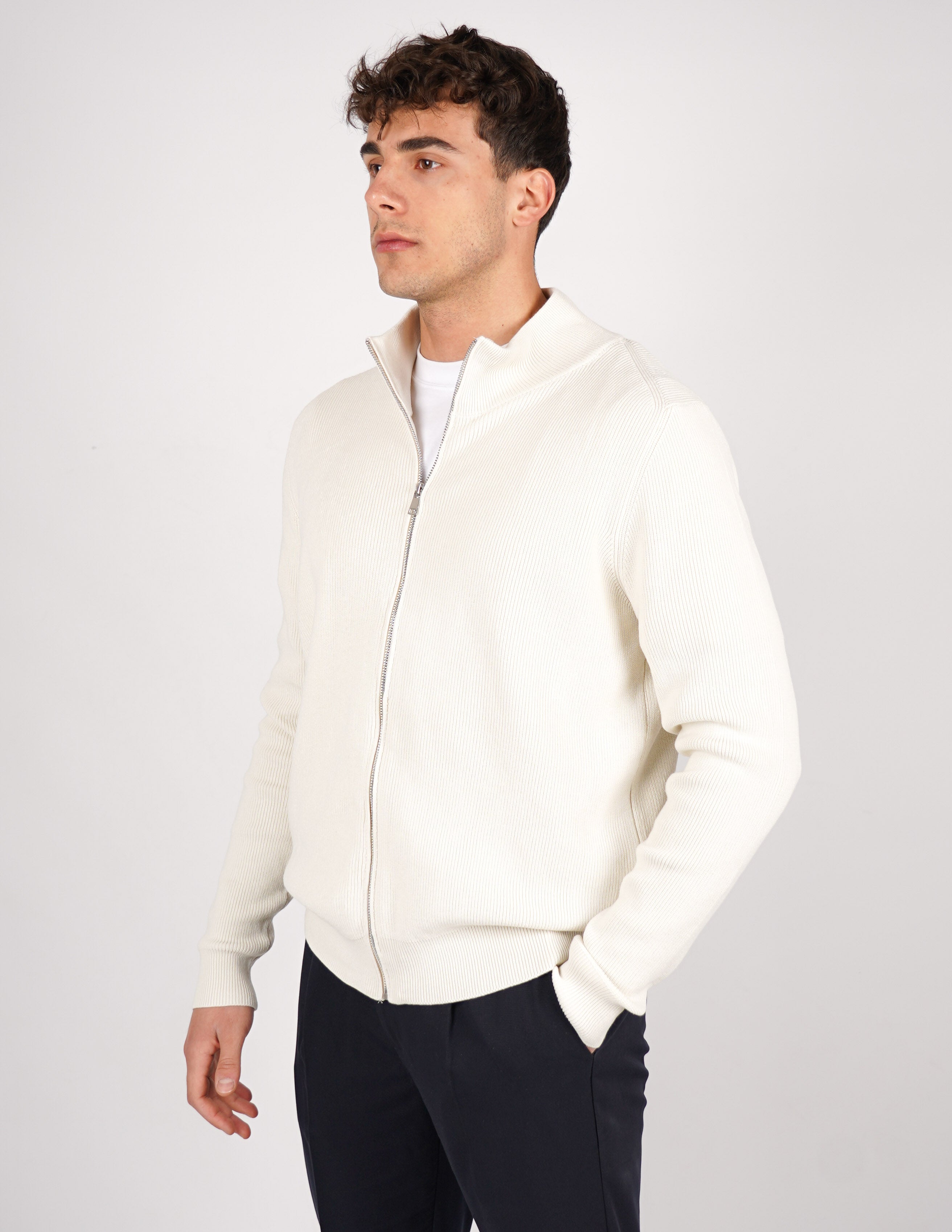 CARDIGAN UOMO TINTA UNITA CON ZIP