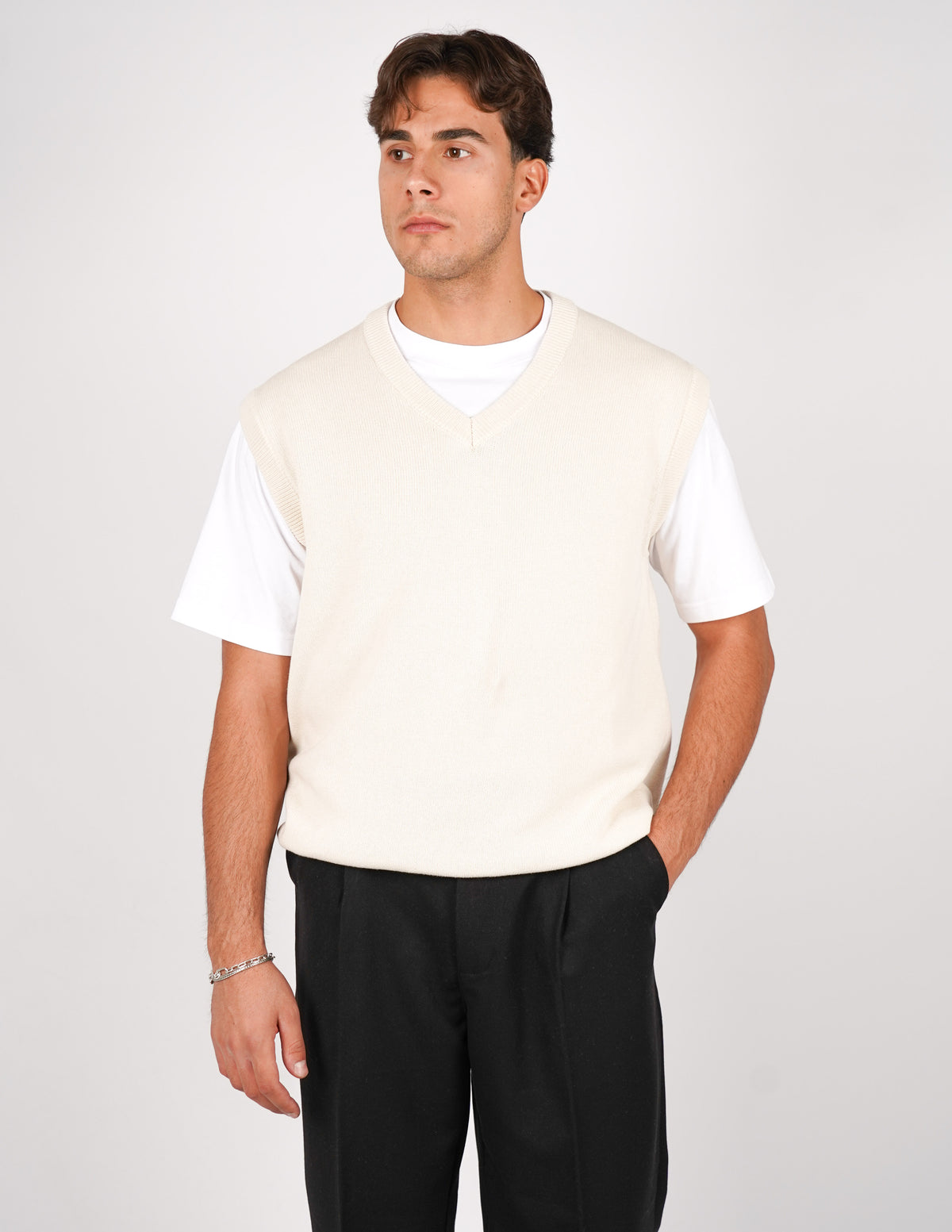 MAGLIA SMANICATA A PUNTA