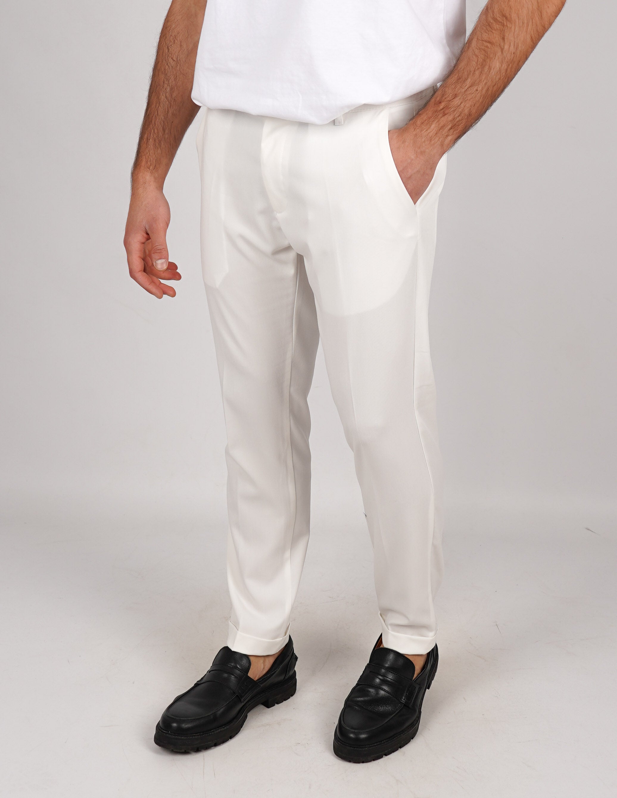pantalone lungo sartoriale con elastico