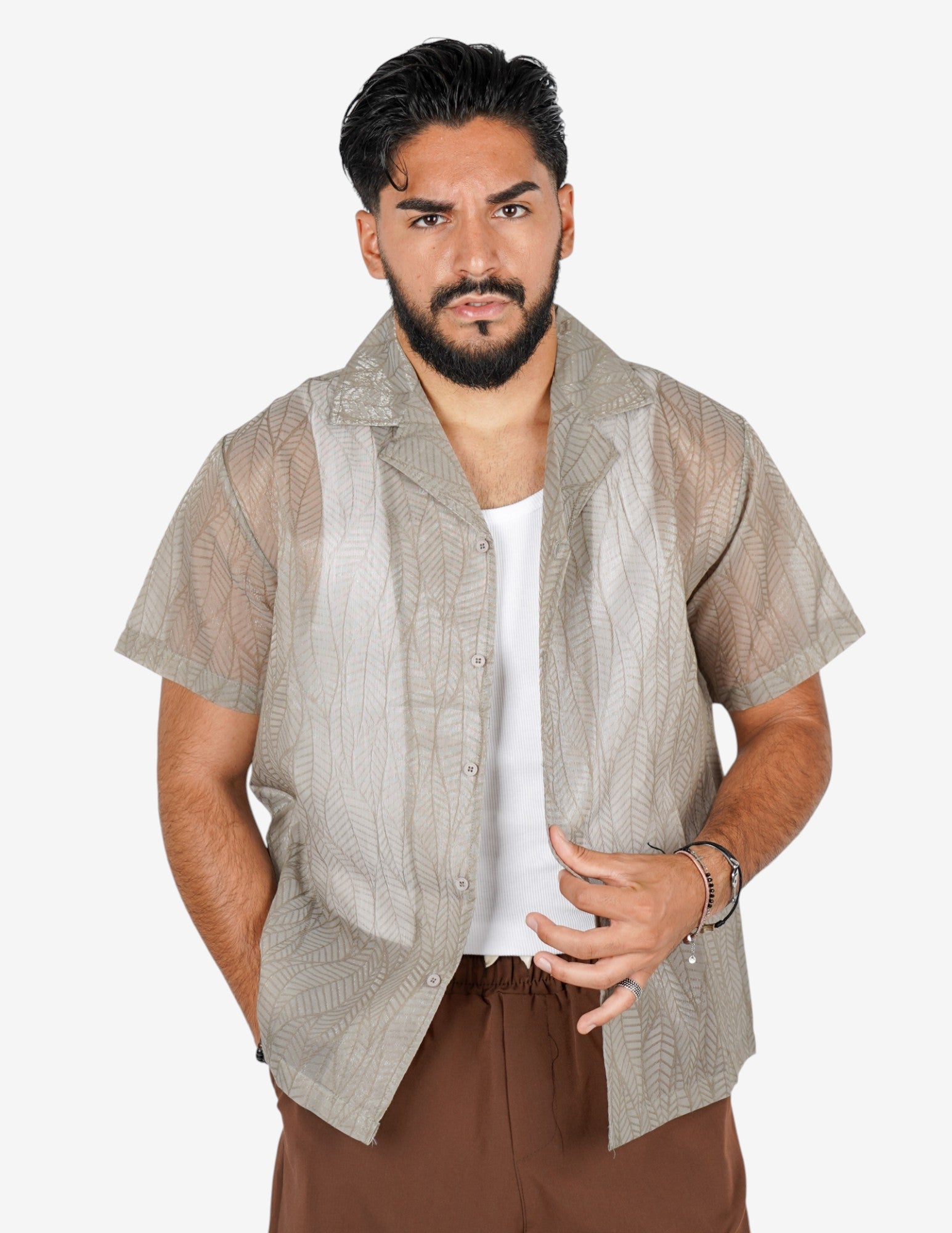 Camicia strutturata manica corta
