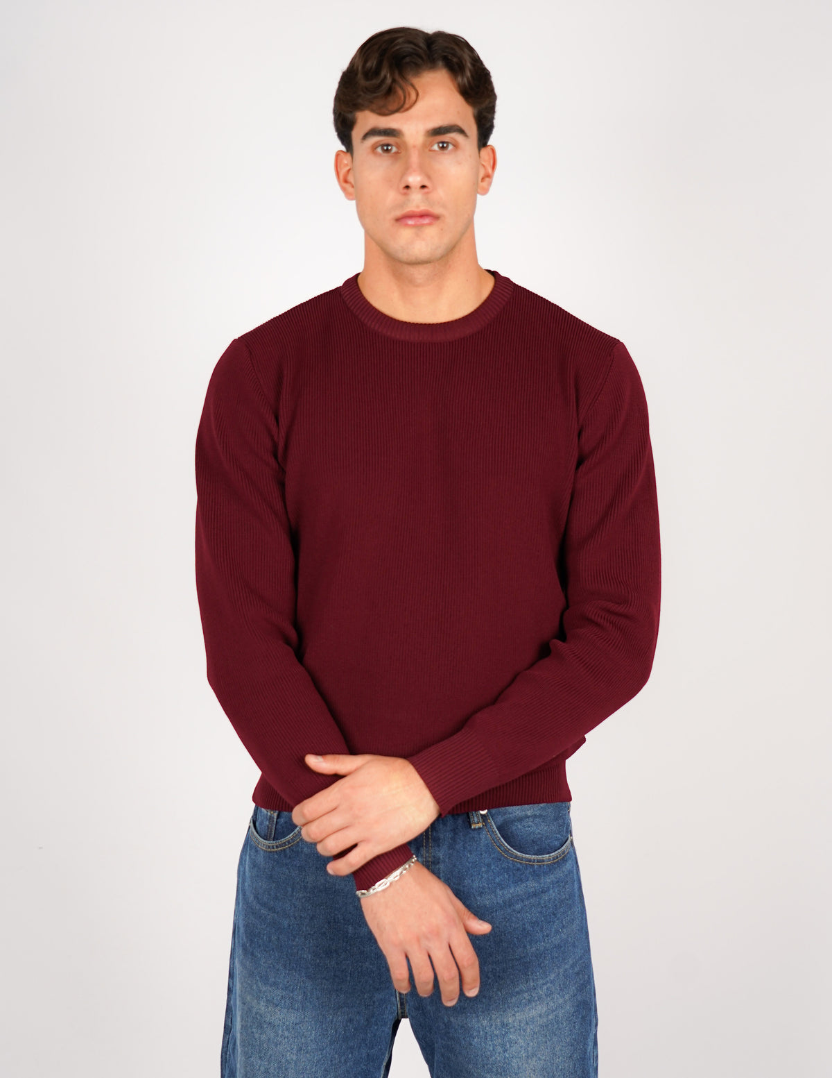 Maglione over D tessuto antipilling