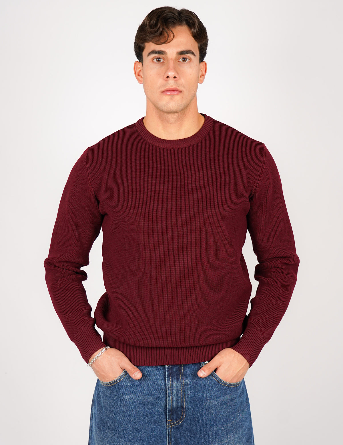 Maglione over D tessuto antipilling