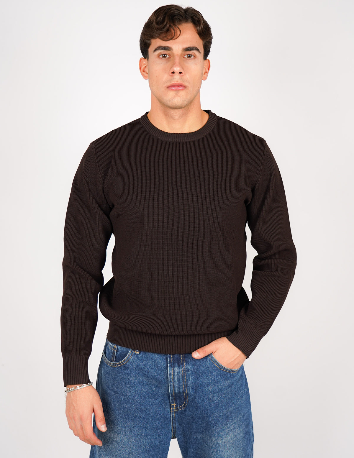 Maglione over D tessuto antipilling