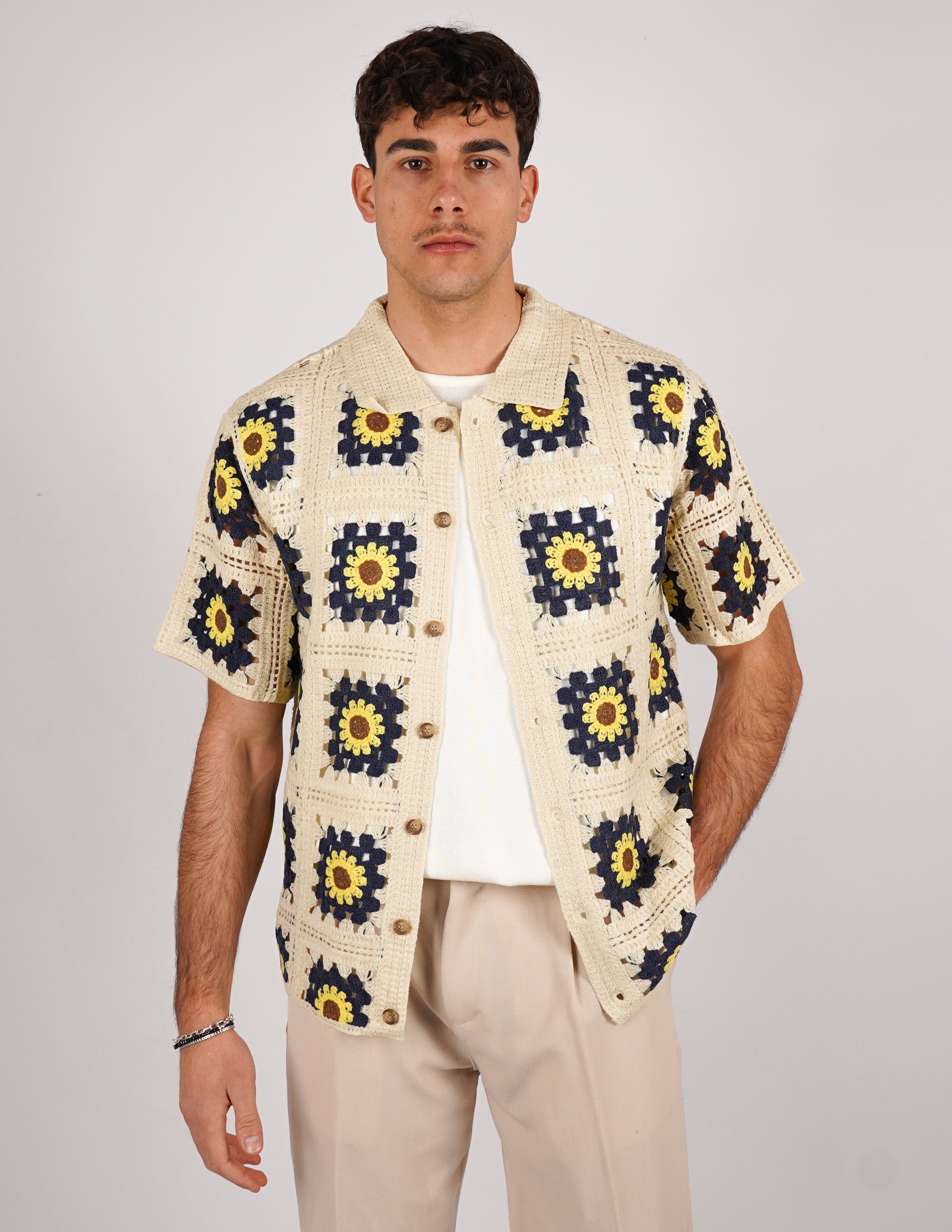 CAMICIA UOMO CROCHET A FANTASIA