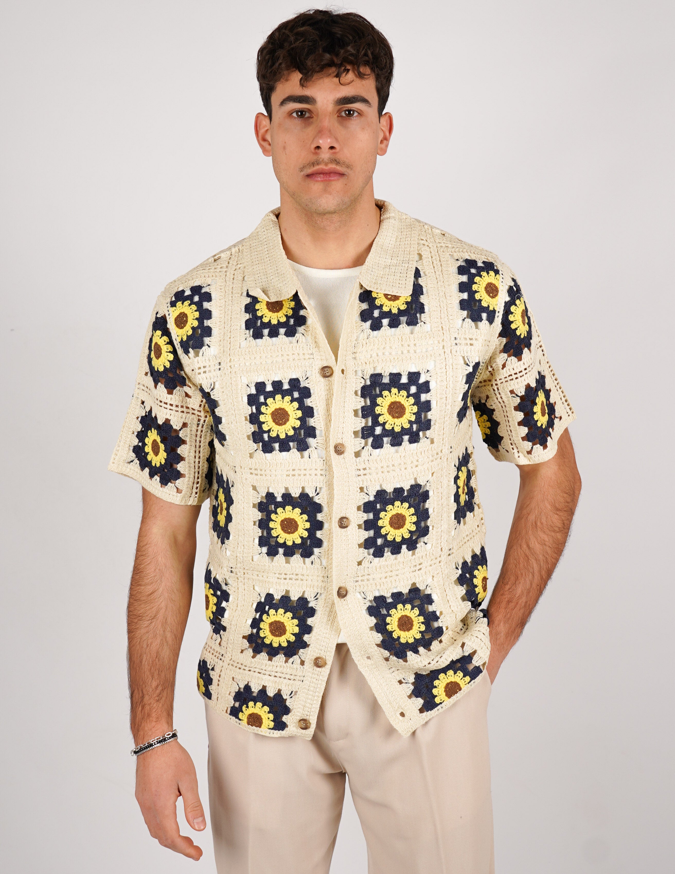 CAMICIA UOMO CROCHET A FANTASIA