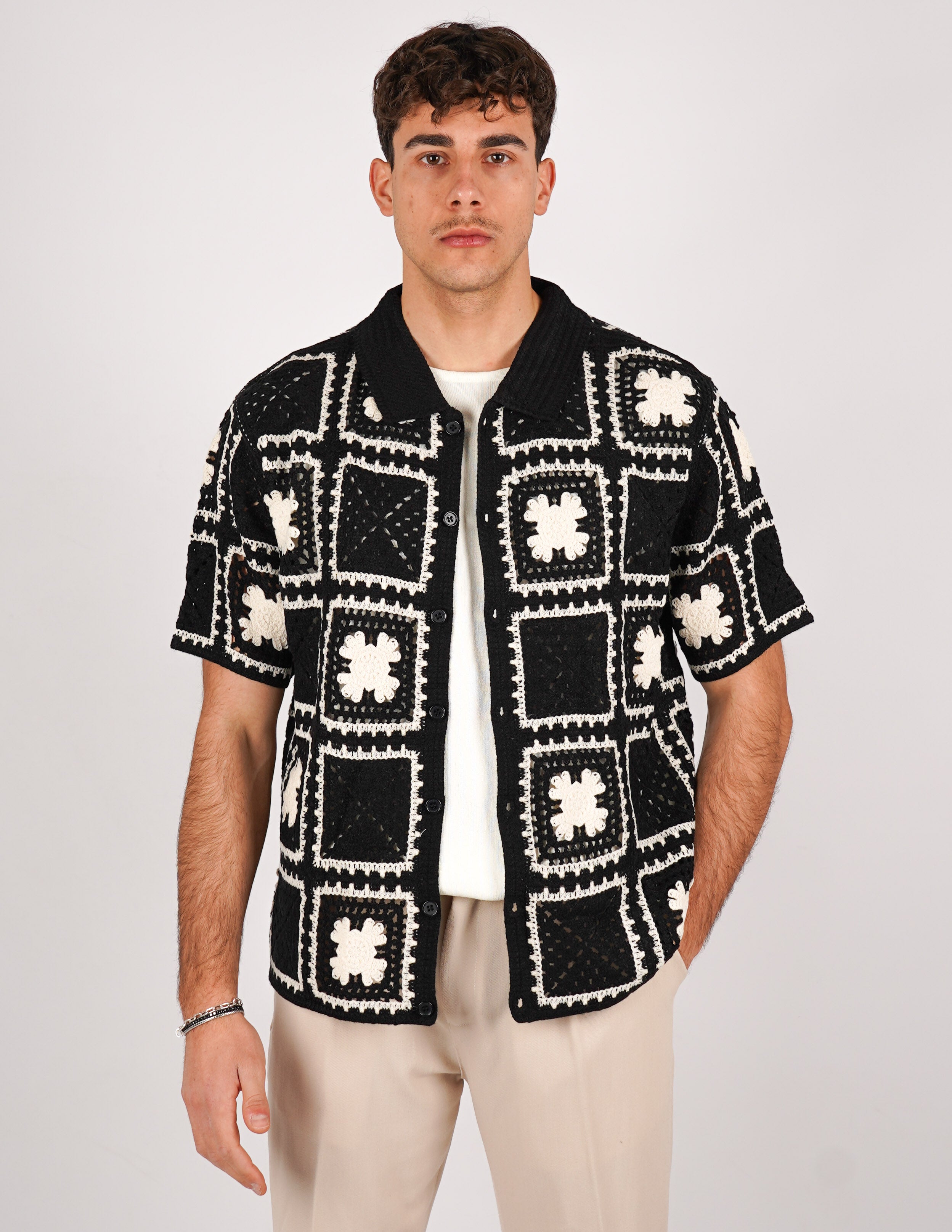 CAMICIA UOMO CROCHET A FANTASIA