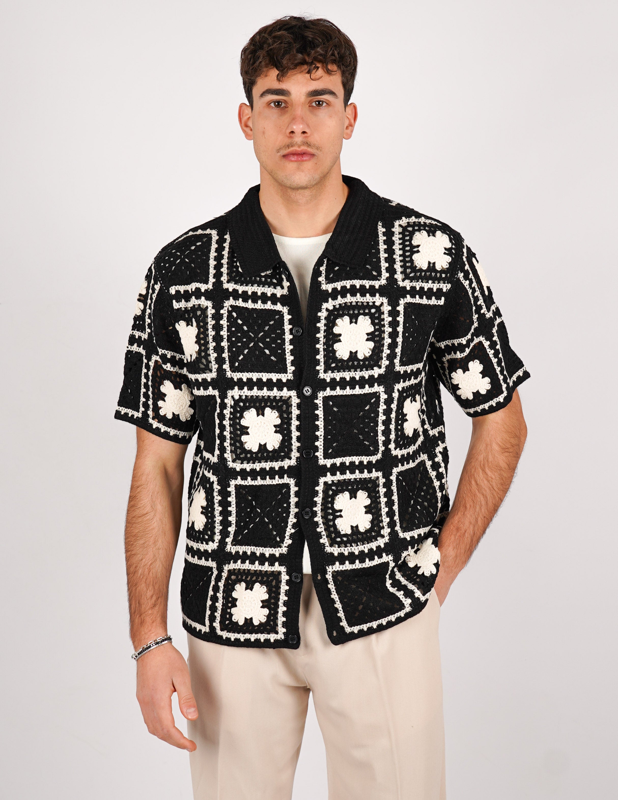 CAMICIA UOMO CROCHET A FANTASIA