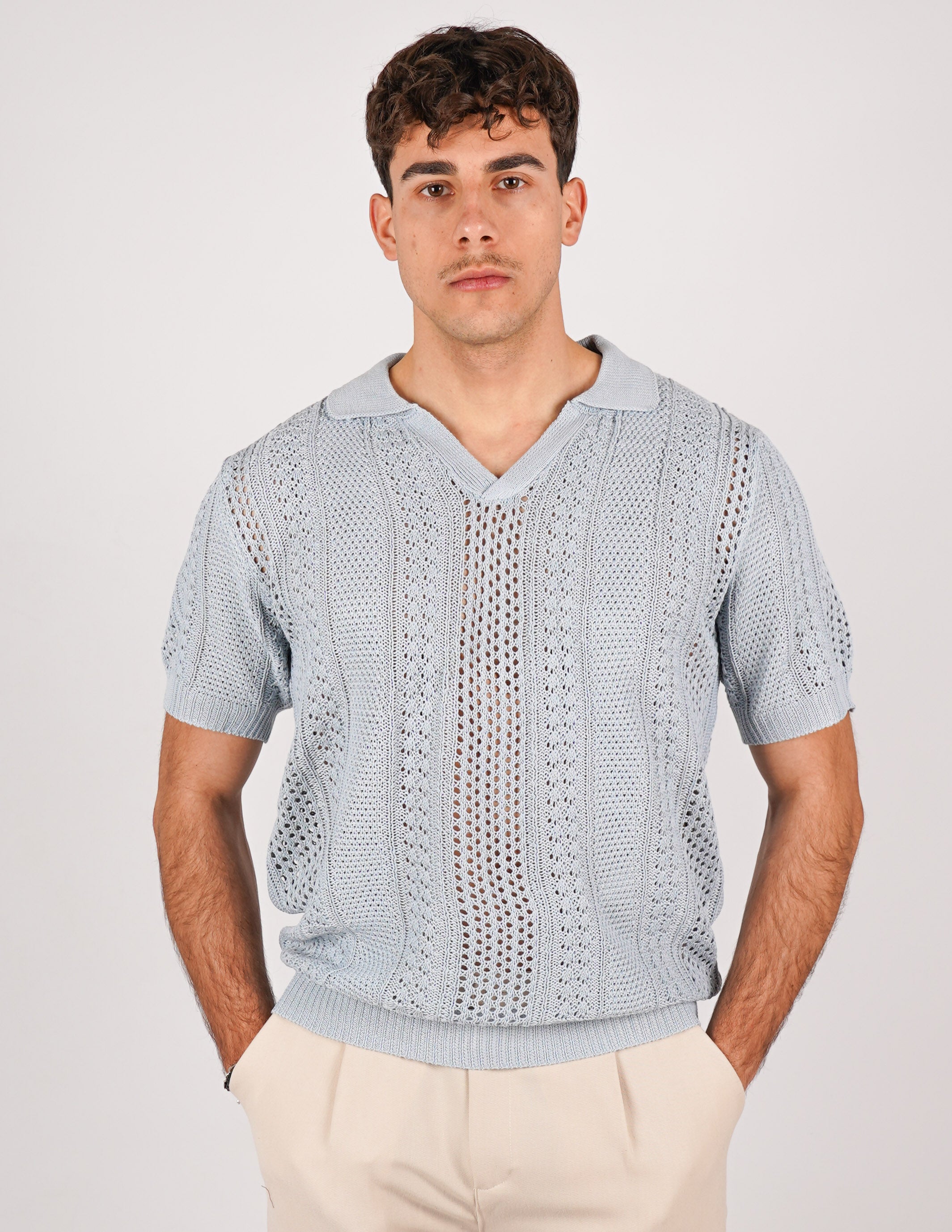 POLO CROCHET SENZA BOTTONI
