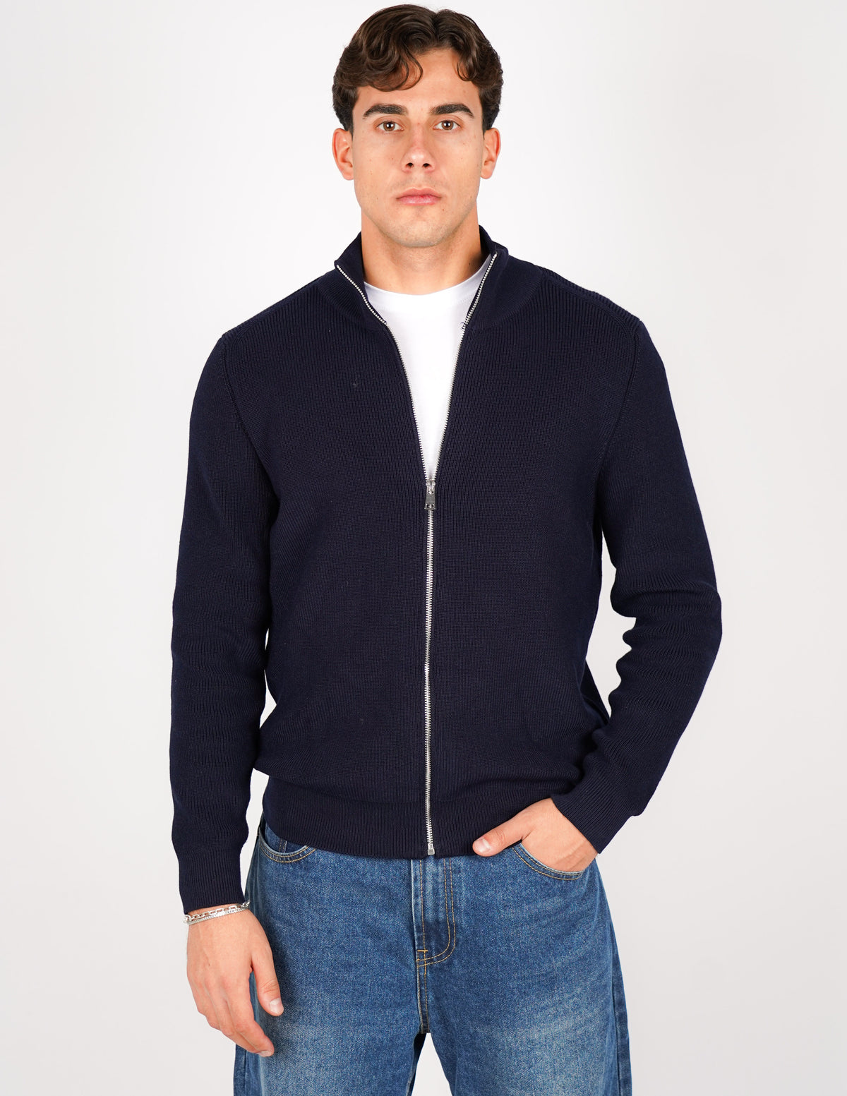 PULLOVER MANICA LUNGA CON ZIP