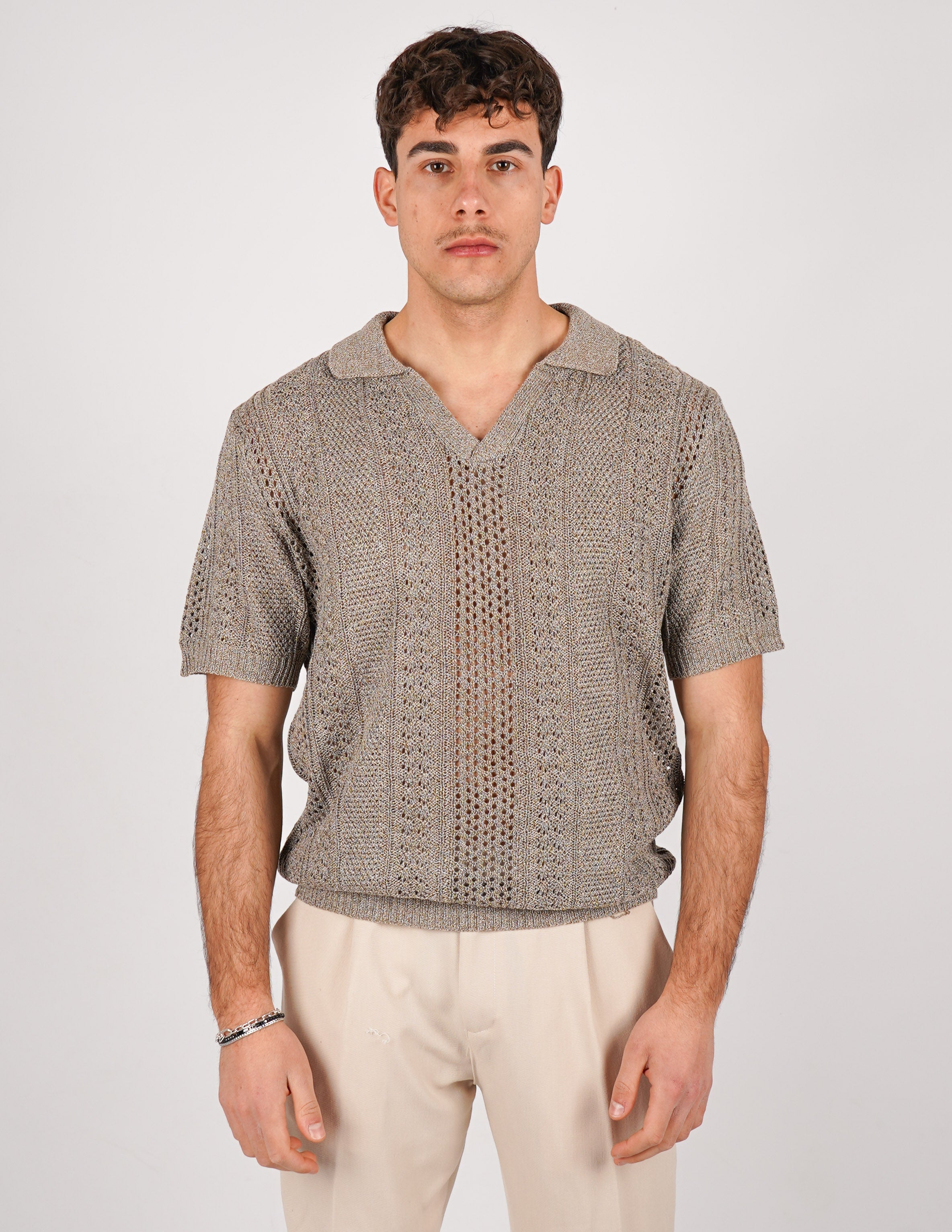 POLO CROCHET SENZA BOTTONI