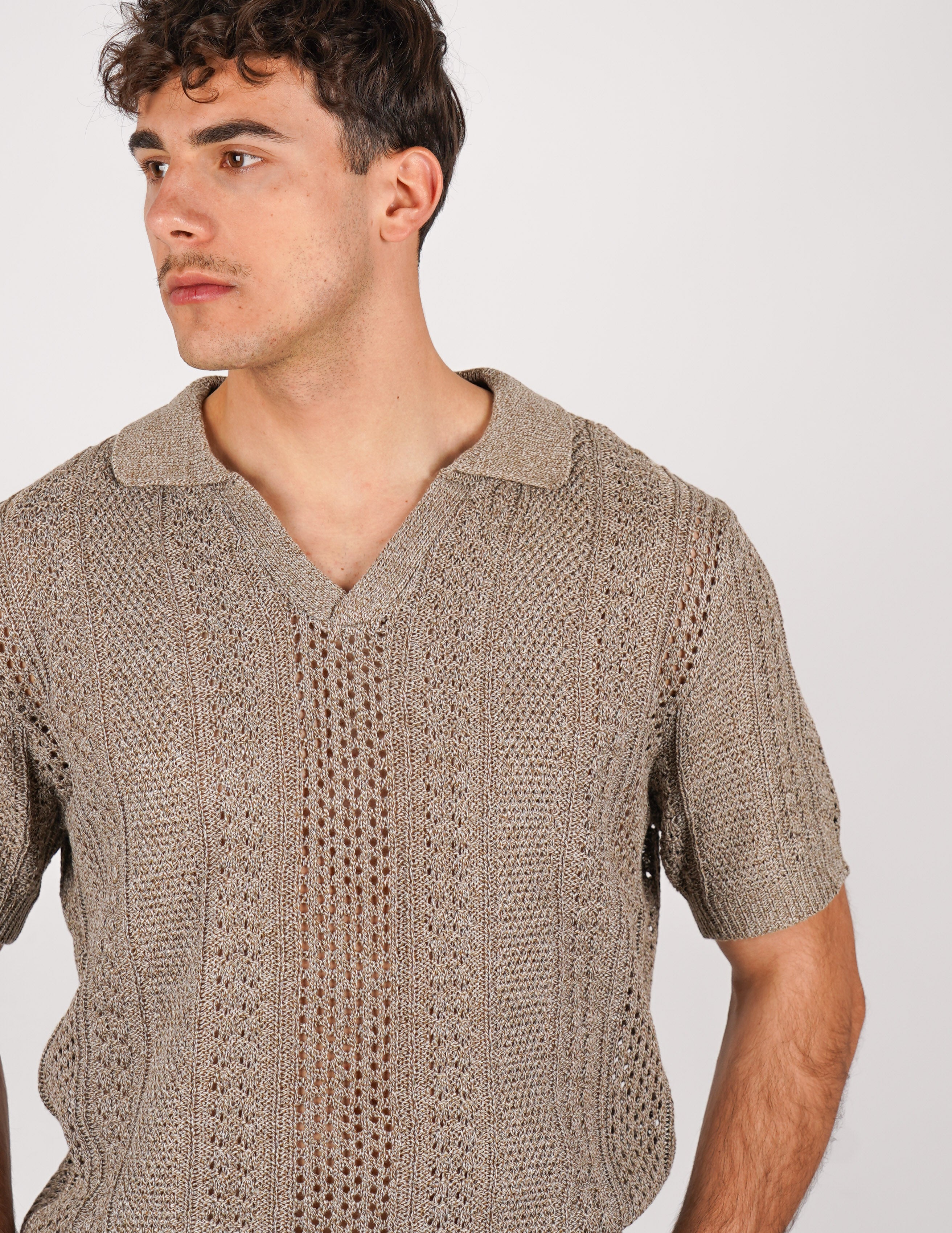 POLO CROCHET SENZA BOTTONI