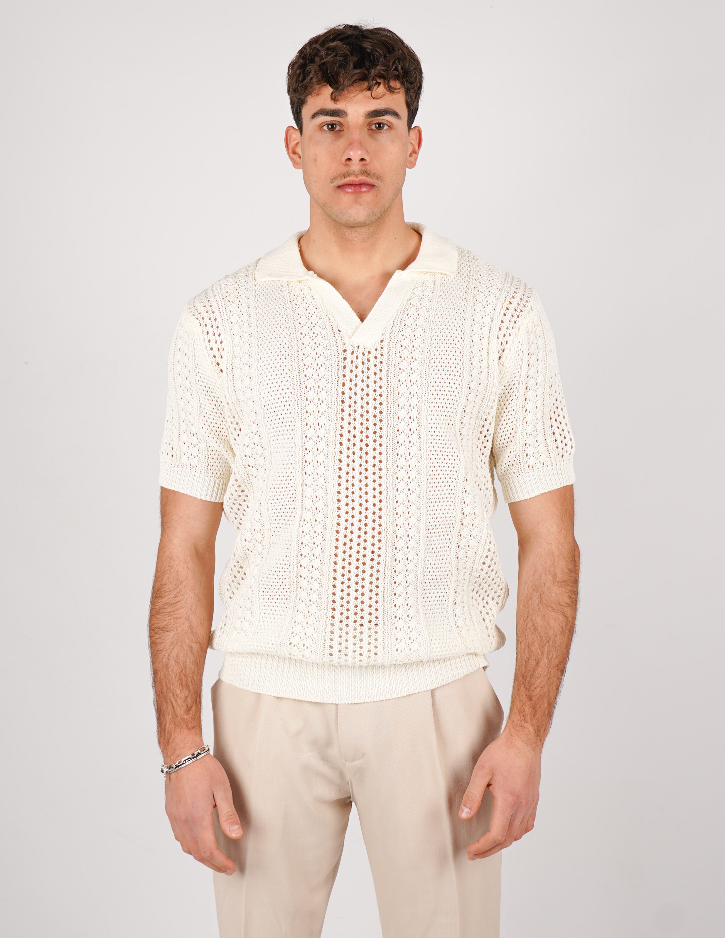 POLO CROCHET SENZA BOTTONI